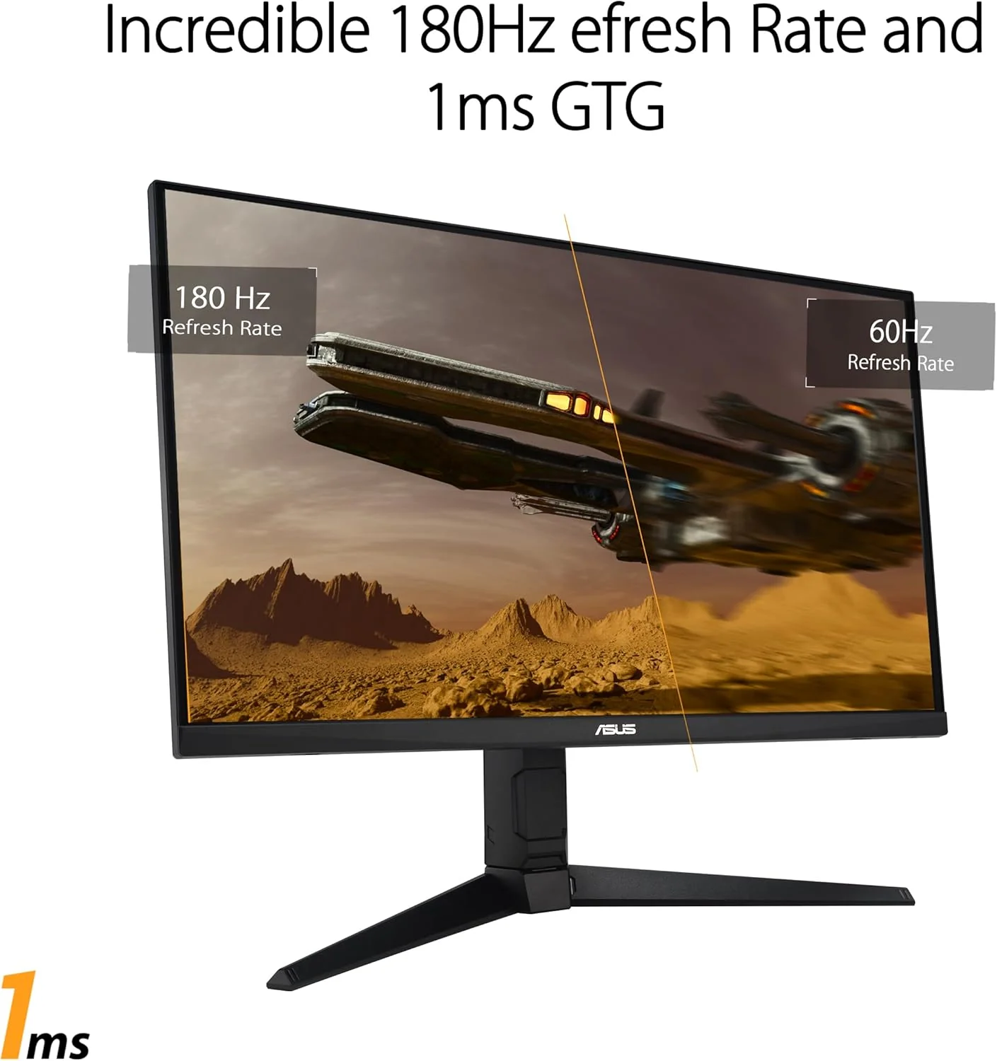 ASUS TUF Gaming 27” 1080P Monitor (VG279QL3A) - Full HD, 180Hz, 1ms, Fast IPS, Extreme Low Motion Blur, FreeSync Premium, G-SYNC Compatible, Speakers, DisplayPort, Height Adjustable (Certified Refurbished) - Image 3