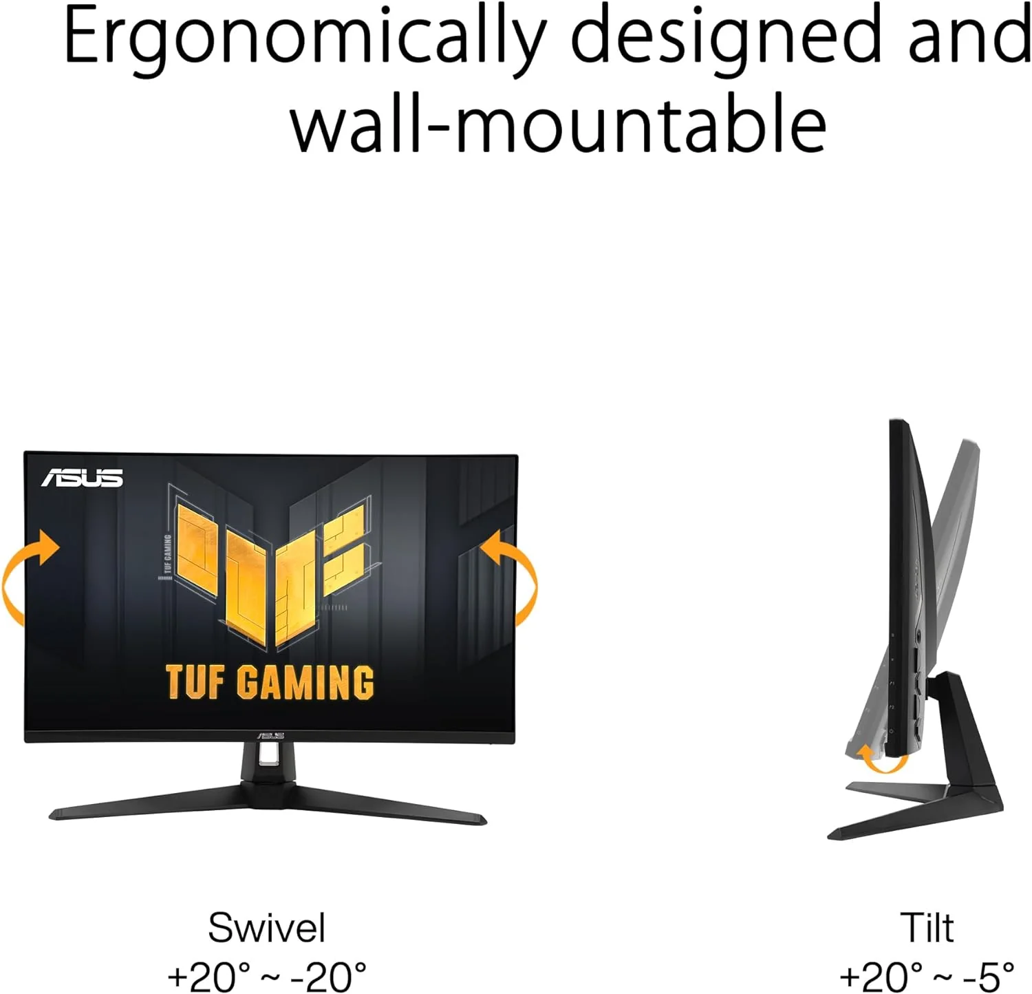 ASUS TUF Gaming 27” 1440P HDR Monitor (VG27AQ3A) – QHD (2560 x 1440), 180Hz, 1ms, Fast IPS, 130% sRGB, Extreme Low Motion Blur Sync, Speakers, Freesync Premium, G-SYNC Compatible, HDMI, DisplayPort (Certified Refurbished) - Image 7