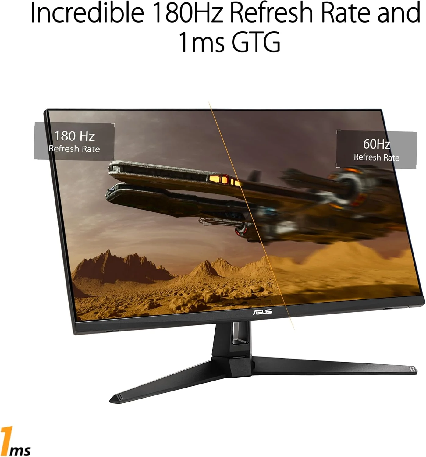 ASUS TUF Gaming 27” 1440P HDR Monitor (VG27AQ3A) – QHD (2560 x 1440), 180Hz, 1ms, Fast IPS, 130% sRGB, Extreme Low Motion Blur Sync, Speakers, Freesync Premium, G-SYNC Compatible, HDMI, DisplayPort (Certified Refurbished) - Image 9