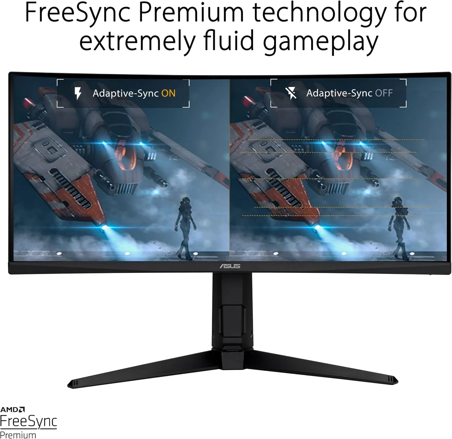 ASUS TUF Gaming 30” 21:9 1080P Ultrawide Curved HDR Monitor (VG30VQL1A) - WFHD (2560 x 1080), 200Hz (Supports 144Hz), 1ms, Extreme Low Motion Blur, FreeSync Premium, Eye Care, DisplayPort, HDMI (Certified Refurbished) - Image 3