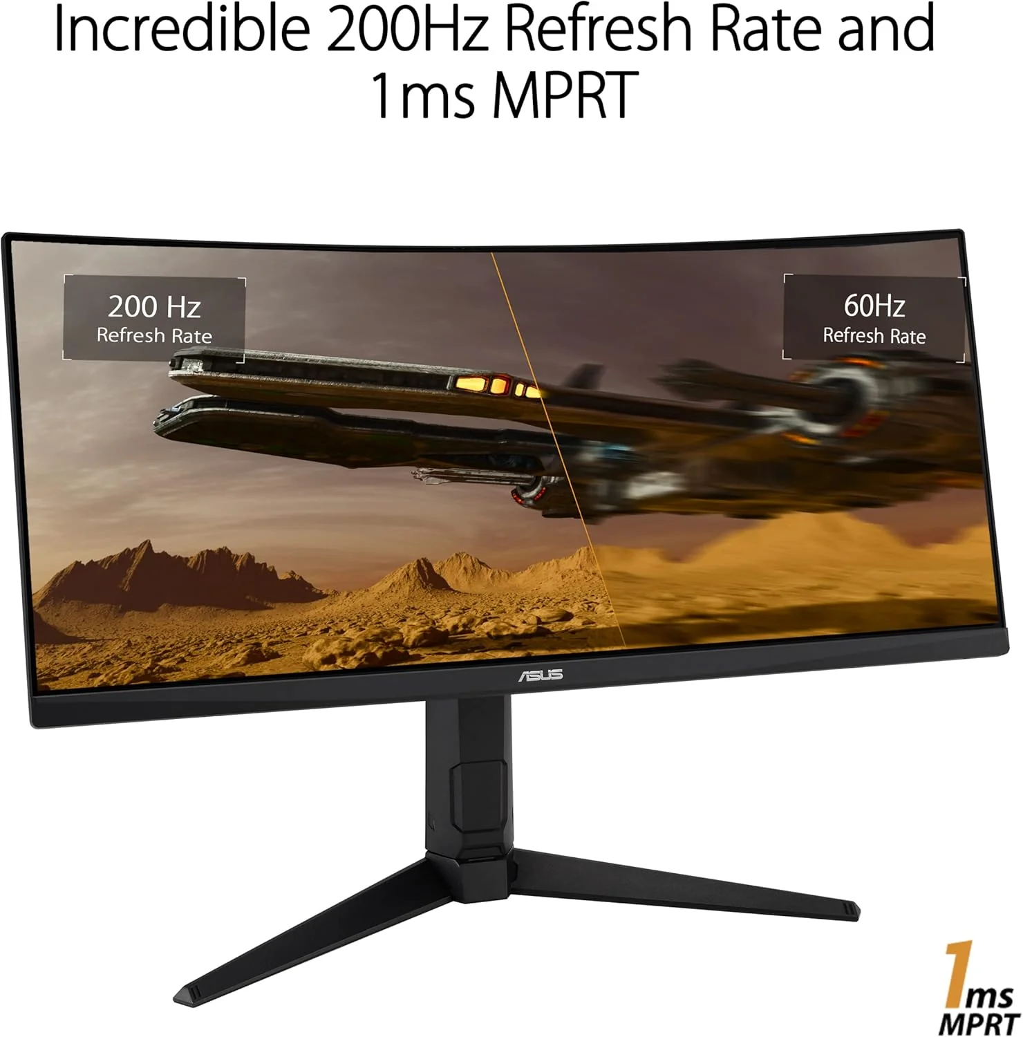 ASUS TUF Gaming 30” 21:9 1080P Ultrawide Curved HDR Monitor (VG30VQL1A) - WFHD (2560 x 1080), 200Hz (Supports 144Hz), 1ms, Extreme Low Motion Blur, FreeSync Premium, Eye Care, DisplayPort, HDMI (Certified Refurbished) - Image 4