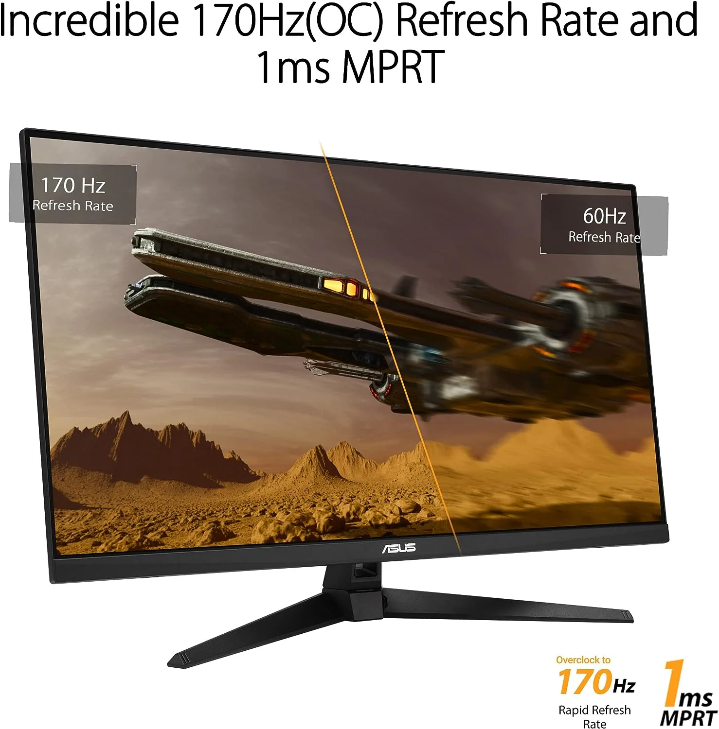 ASUS TUF Gaming 31.5” 1440P HDR Monitor (VG32AQA1A) - QHD (2560 x 1440), 170Hz, 1ms, Extreme Low Motion Blur, FreeSync Premium, DisplayPort, HDMI, HDR-10, Shadow Boost, VESA Wall Mountable (Certified Refurbished) - Image 3
