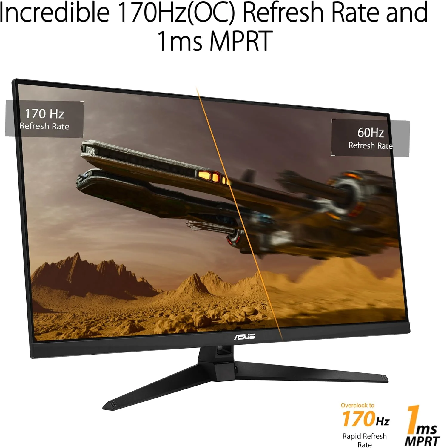 ASUS TUF Gaming 32” (31.5-inch viewable) 1080P Gaming Monitor (VG328QA1A) - Full HD, 170Hz, 1ms, Extreme Low Motion Blur, FreeSync Premium, Eye Care, Shadow Boost, HDMI, Tilt Adjustable (Certified Refurbished) - Image 4