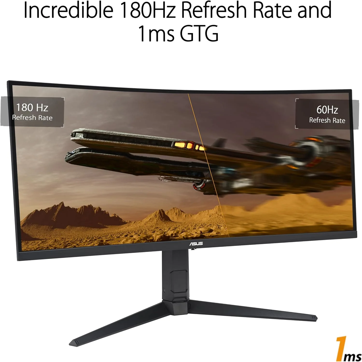 ASUS TUF Gaming 34” 1440P 1500R Curved Monitor (VG34VQL3A) - QHD (3440 x 1440), 180Hz, 1ms, Extreme Low Motion Blur, Freesync Premium Pro, 125% sRGB, DisplayHDR 400, Height Adjustable (Certified Refurbished) - Image 3