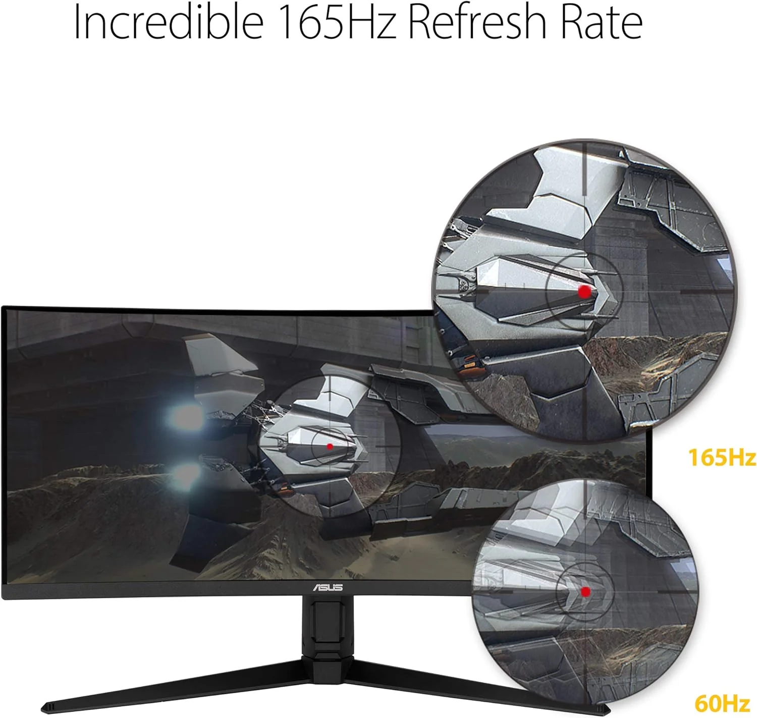 Asus TUF Gaming 34-inch VG34VQL1B Monitor, Curved, WQHD (3440x1440), 165Hz, Extreme Low Motion Blur, FreeSync Premium, Eye Care, DisplayPort HDMI USB, Height Adjustable (Certified Refurbished) - Image 3