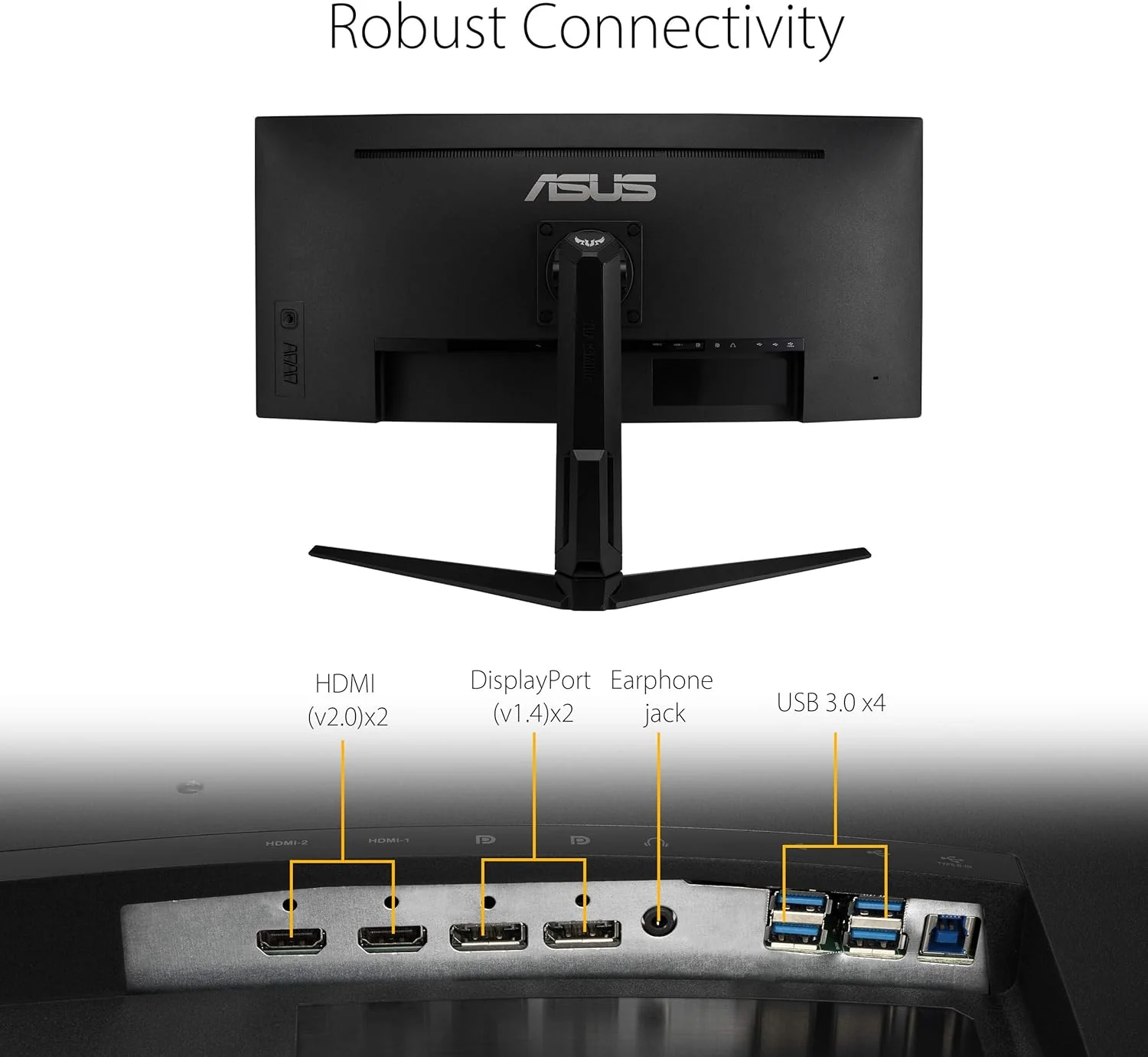 Asus TUF Gaming 34-inch VG34VQL1B Monitor, Curved, WQHD (3440x1440), 165Hz, Extreme Low Motion Blur, FreeSync Premium, Eye Care, DisplayPort HDMI USB, Height Adjustable (Certified Refurbished) - Image 6