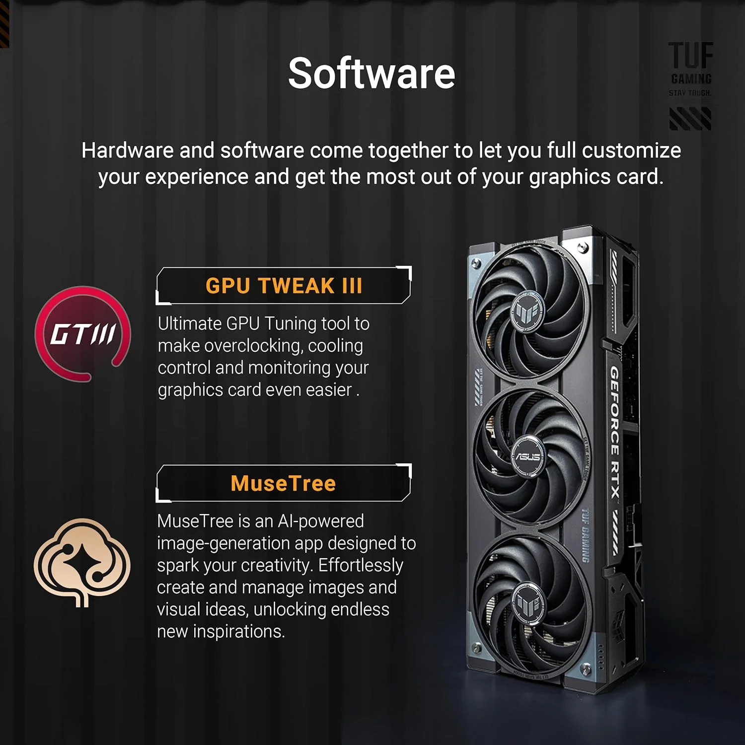 ASUS TUF Gaming GeForce RTX 5070 Ti 16GB GDDR7 OC Edition Gaming Graphics Card (PCIe® 5.0, HDMI®/DP 2.1, 3.125-slot, Military-Grade Components, Protective PCB Coating, axial-tech Fans) (Certified Refurbished) - Image 7