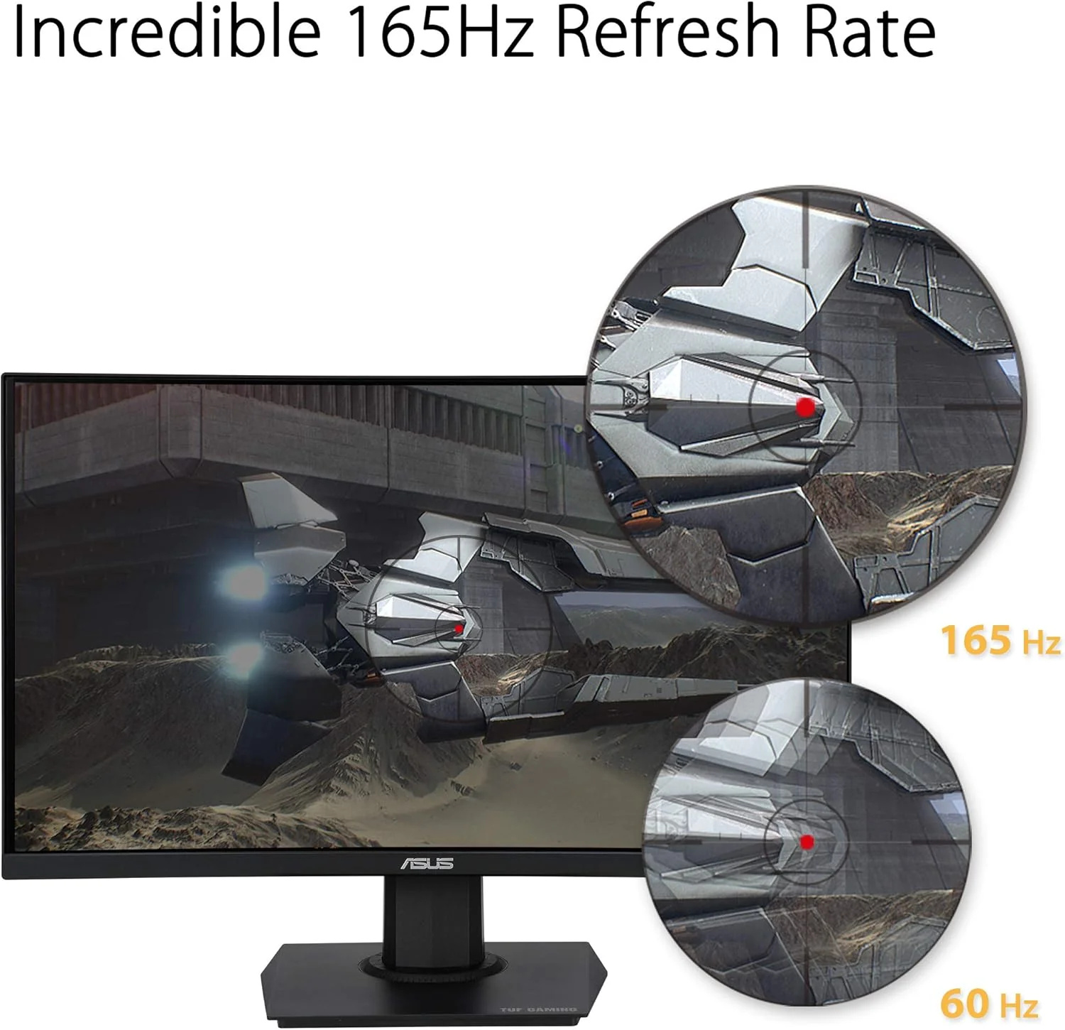 ASUS TUF Gaming VG24VQE 23.6” Curved Monitor, 1080P Full HD, 165Hz (Supports 144Hz), 1ms, Extreme Low Motion Blur, FreeSync Premium, Shadow Boost, Eye Care, DisplayPort HDMI (Certified Refurbished) - Image 4
