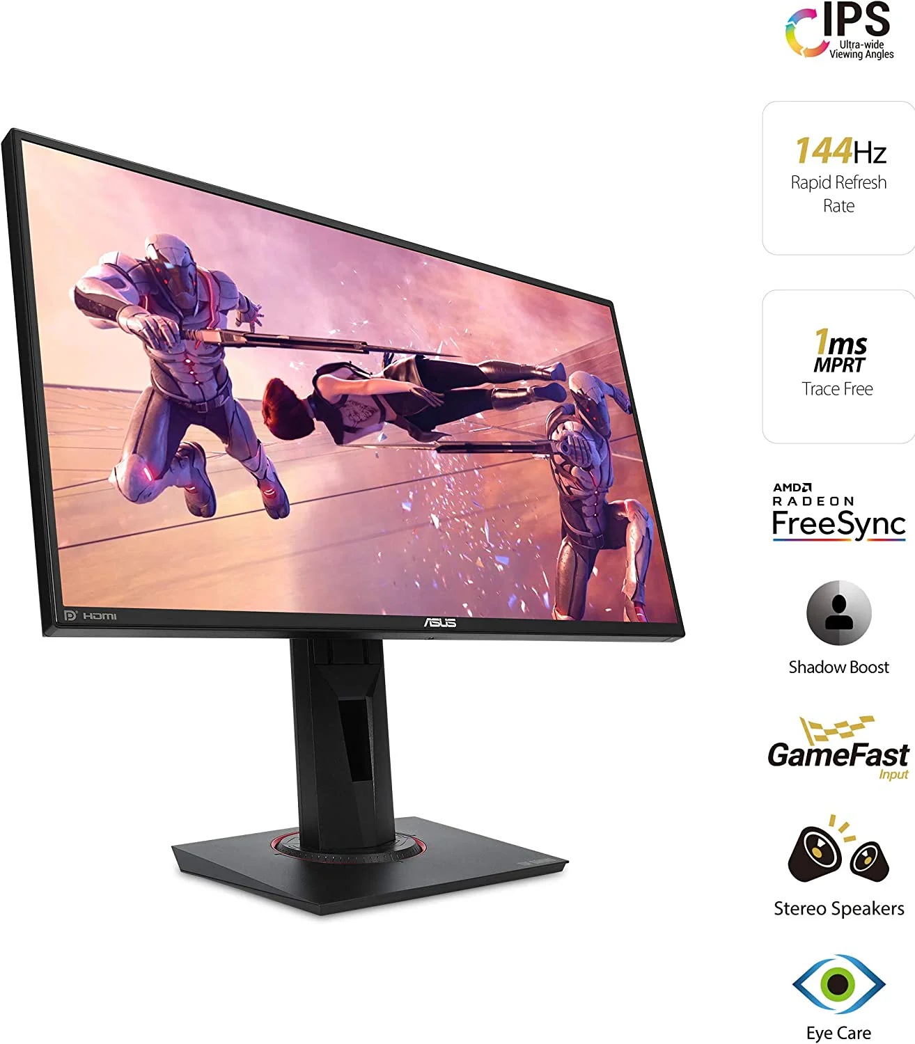 Asus TUF Gaming VG259Q Gaming Monitor – 25 inch (24.5 inch viewable) Full HD (1920x1080), 144Hz, IPS, Extreme Low Motion Blur™, Adaptive-sync, 1ms (MPRT) - Image 2