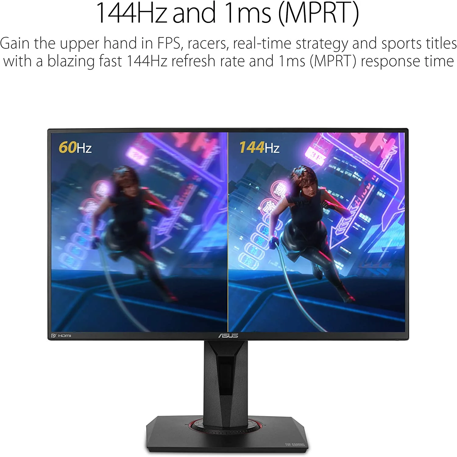 Asus TUF Gaming VG259Q Gaming Monitor – 25 inch (24.5 inch viewable) Full HD (1920x1080), 144Hz, IPS, Extreme Low Motion Blur™, Adaptive-sync, 1ms (MPRT) - Image 4