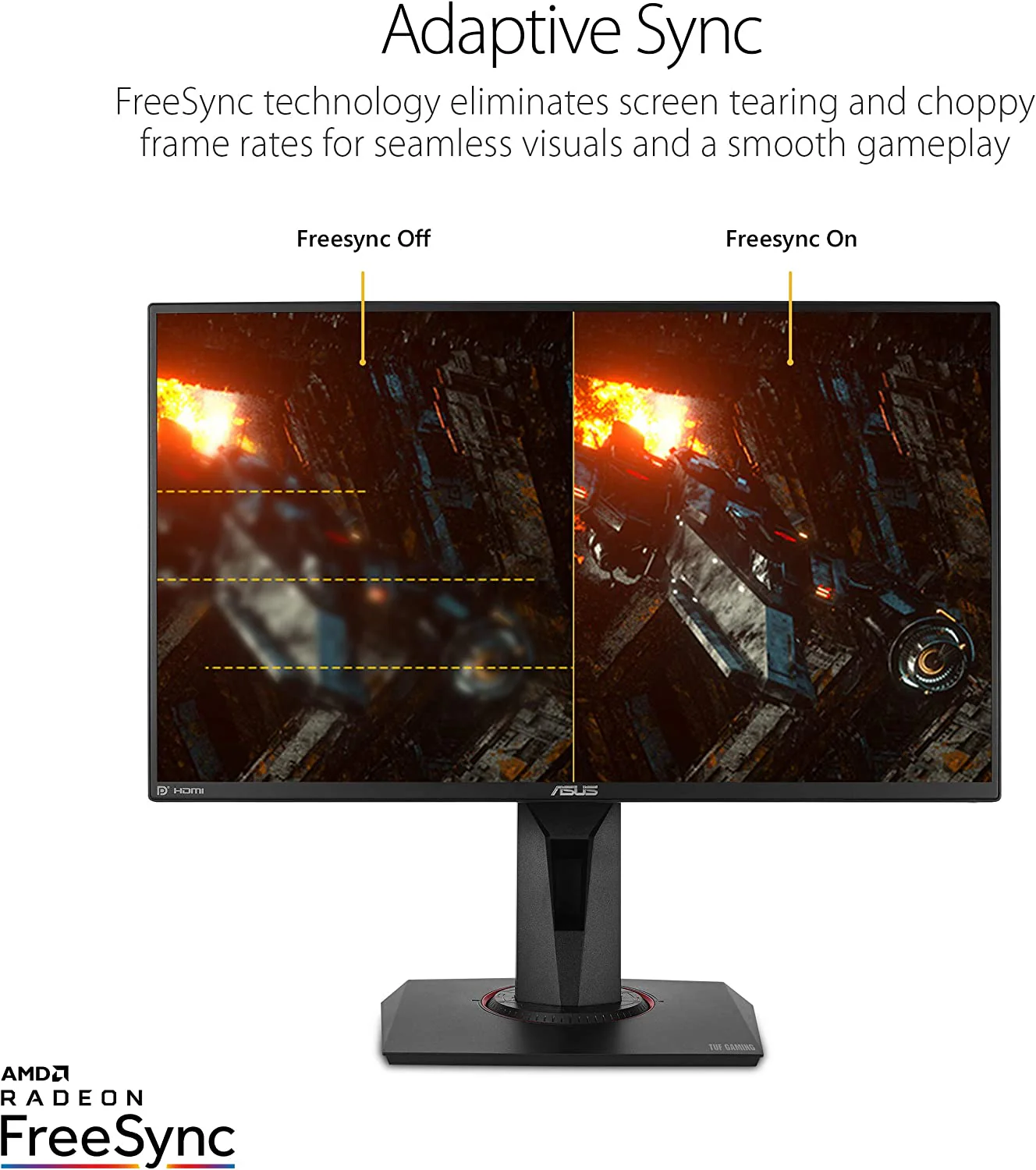 Asus TUF Gaming VG259Q Gaming Monitor – 25 inch (24.5 inch viewable) Full HD (1920x1080), 144Hz, IPS, Extreme Low Motion Blur™, Adaptive-sync, 1ms (MPRT) - Image 5