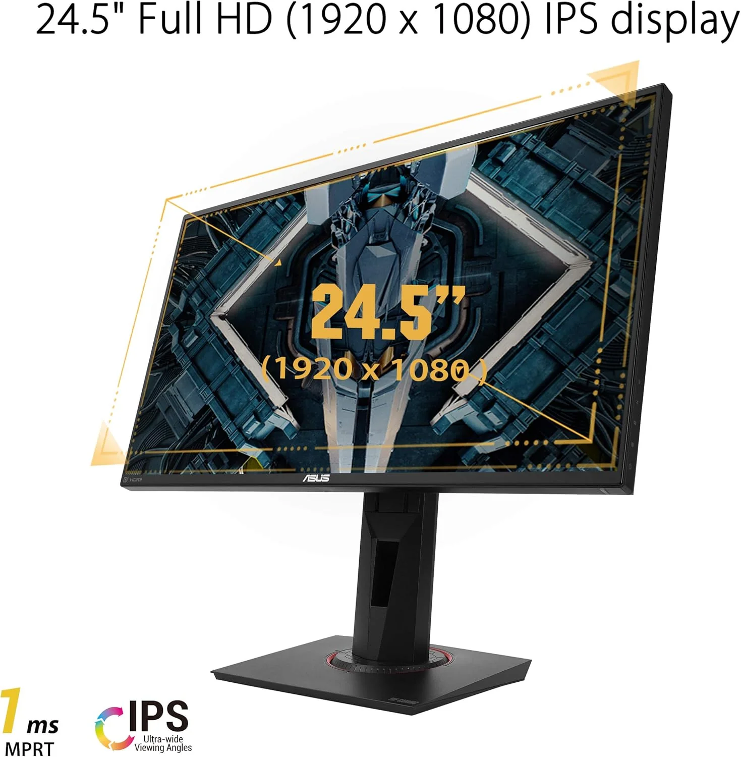 ASUS TUF Gaming VG259QR 24.5” Gaming Monitor, 1080P Full HD, 165Hz (Supports 144Hz), 1ms, Extreme Low Motion Blur, G-SYNC Compatible Ready, Eye Care, DisplayPort HDMI, Shadow Boost, Height Adjustable (Certified Refubished) - Image 2