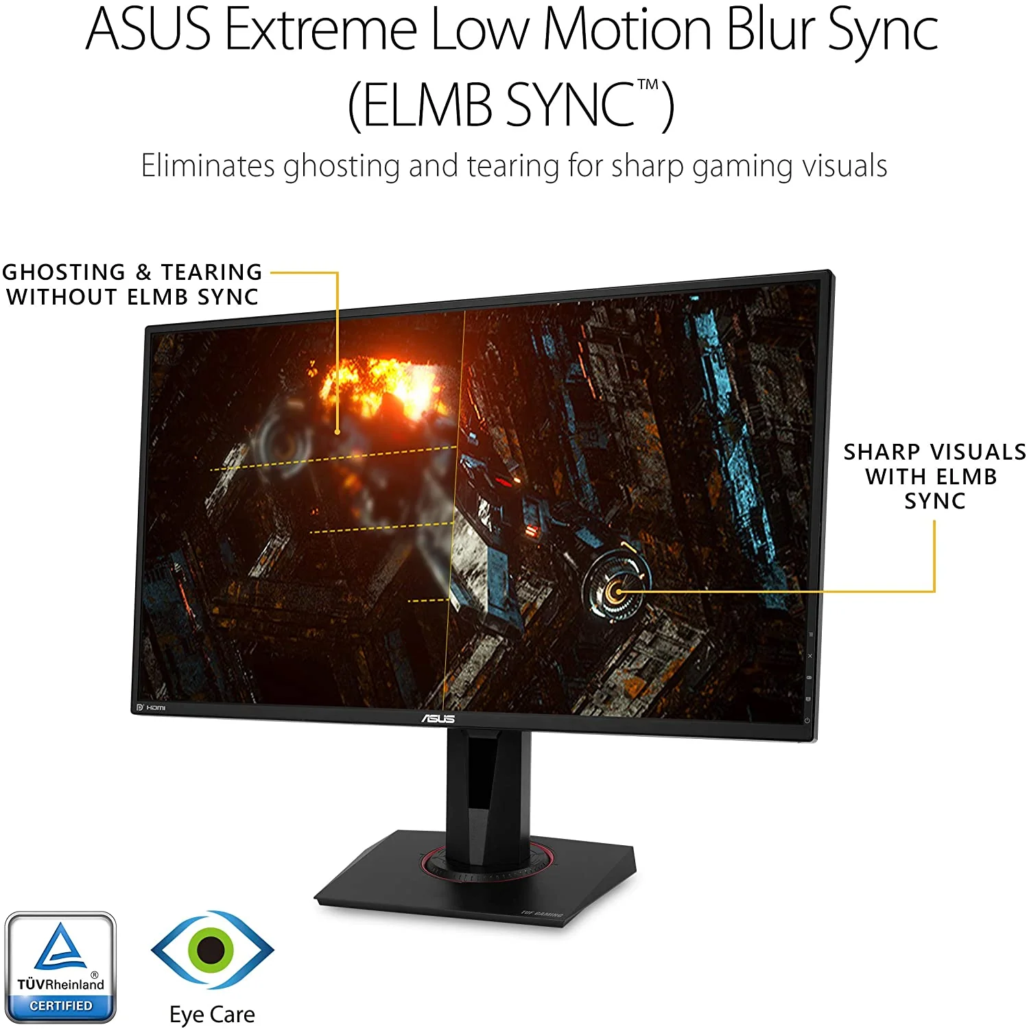 Asus TUF Gaming VG27AQ HDR Gaming Monitor – 27 inch WQHD (2560x1440), IPS, 165Hz (above 144Hz), G-SYNC Compatible (Certified Refurbished) - Image 3