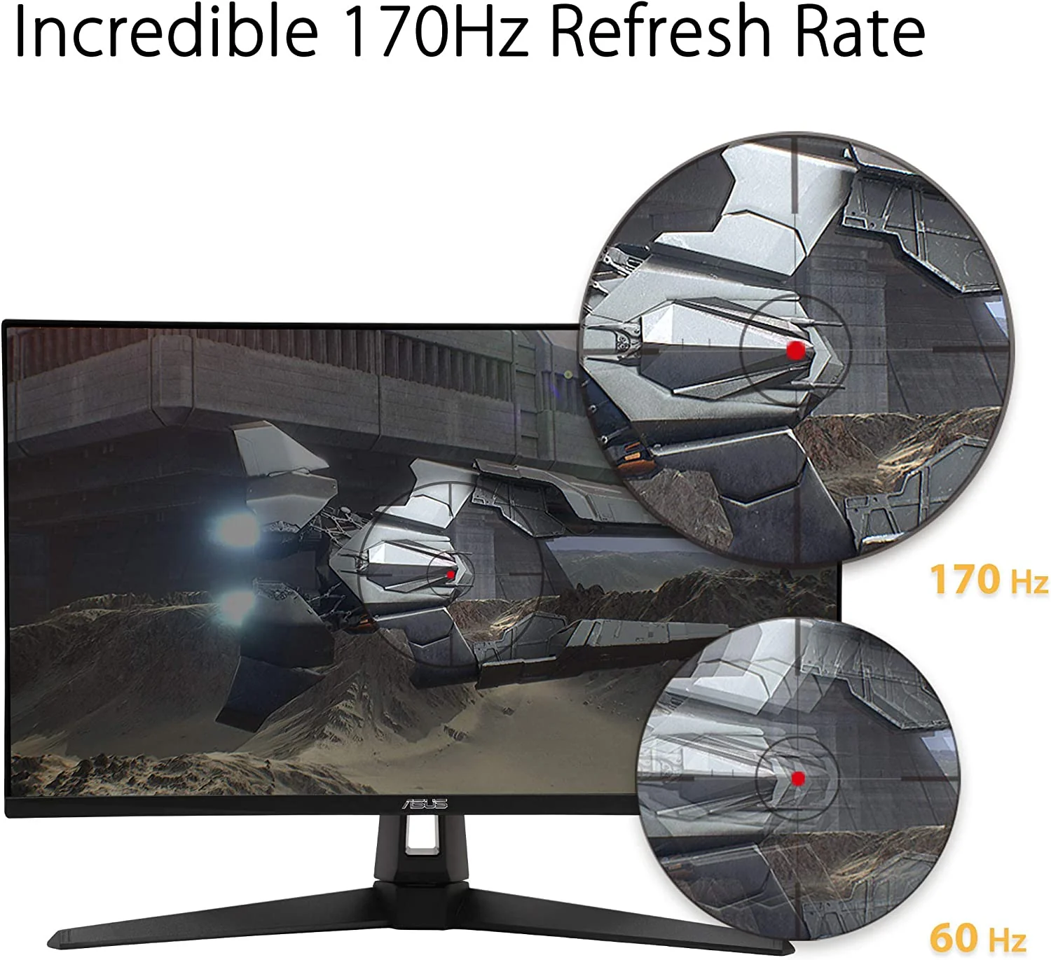 ASUS TUF Gaming VG27AQ1A Gaming Monitor – 27 inch QHD (2560 x 1440), IPS, 170Hz (Above 144Hz), 1ms MPRT, Extreme Low Motion Blur, G-SYNC Compatible, FreeSync Premium, HDR 10 (Certified Refurbished) - Image 4