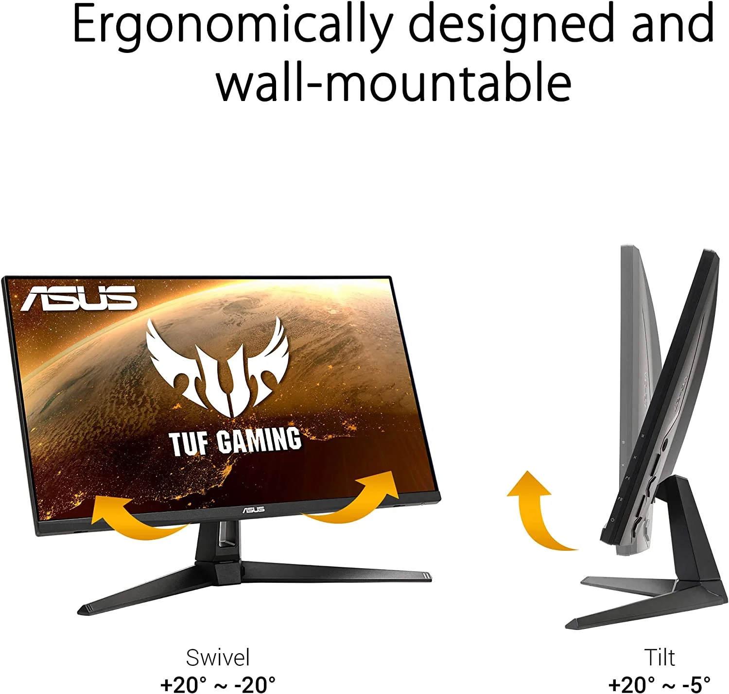 ASUS TUF Gaming VG27AQ1A Gaming Monitor – 27 inch QHD (2560 x 1440), IPS, 170Hz (Above 144Hz), 1ms MPRT, Extreme Low Motion Blur, G-SYNC Compatible, FreeSync Premium, HDR 10 (Certified Refurbished) - Image 6