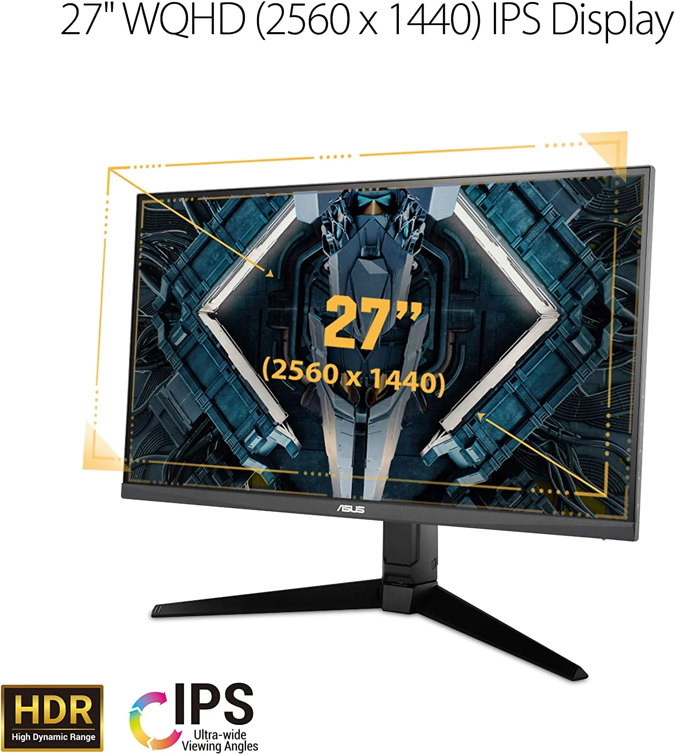 Asus TUF Gaming VG27AQL1A Gaming Monitor –27 inch QHD (2560x1440), IPS,170Hz (above 144Hz), ELMB SYNC, G-Sync compatible, FreeSync Premium, 1ms (MPRT), 130 % sRGB, HDR (Certified Refurbished) - Image 2