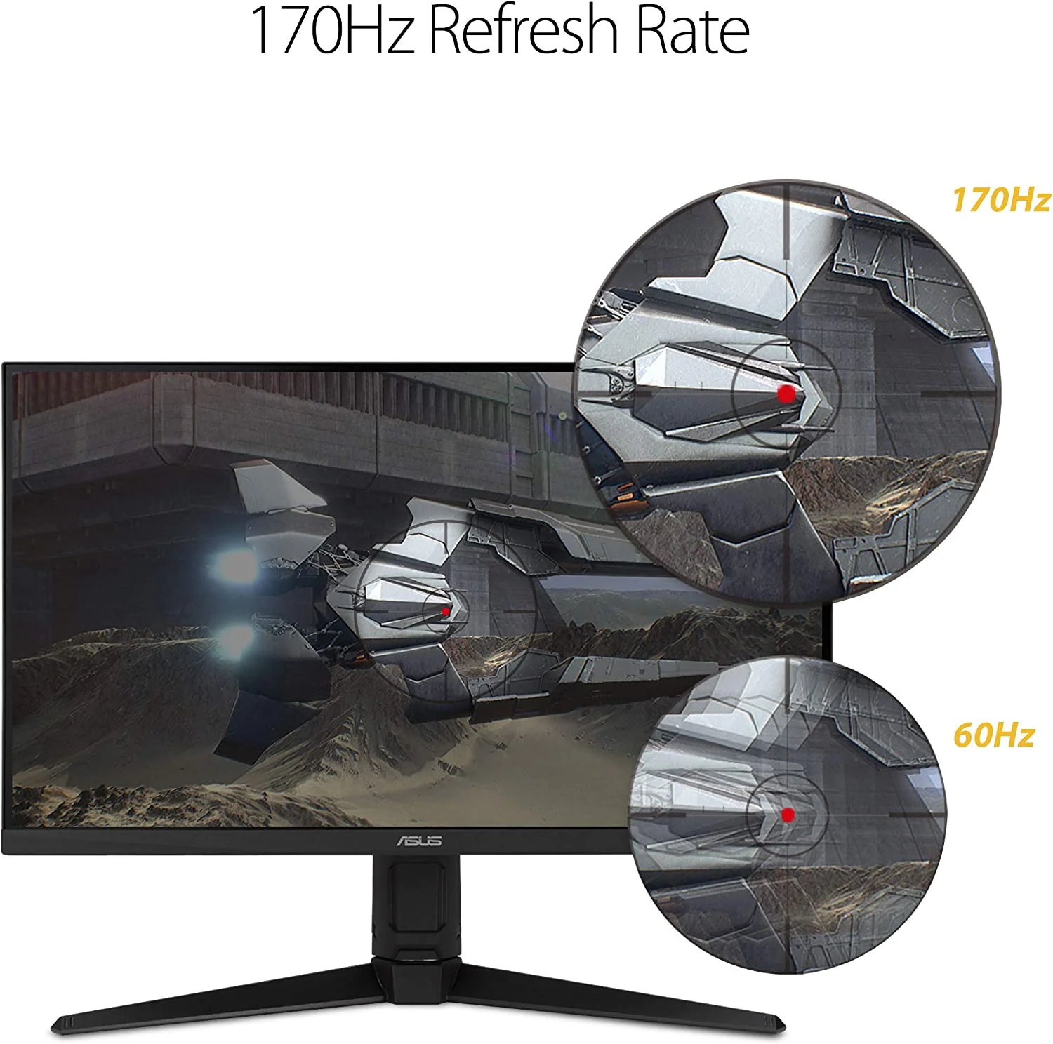Asus TUF Gaming VG27AQL1A Gaming Monitor –27 inch QHD (2560x1440), IPS,170Hz (above 144Hz), ELMB SYNC, G-Sync compatible, FreeSync Premium, 1ms (MPRT), 130 % sRGB, HDR (Certified Refurbished) - Image 3
