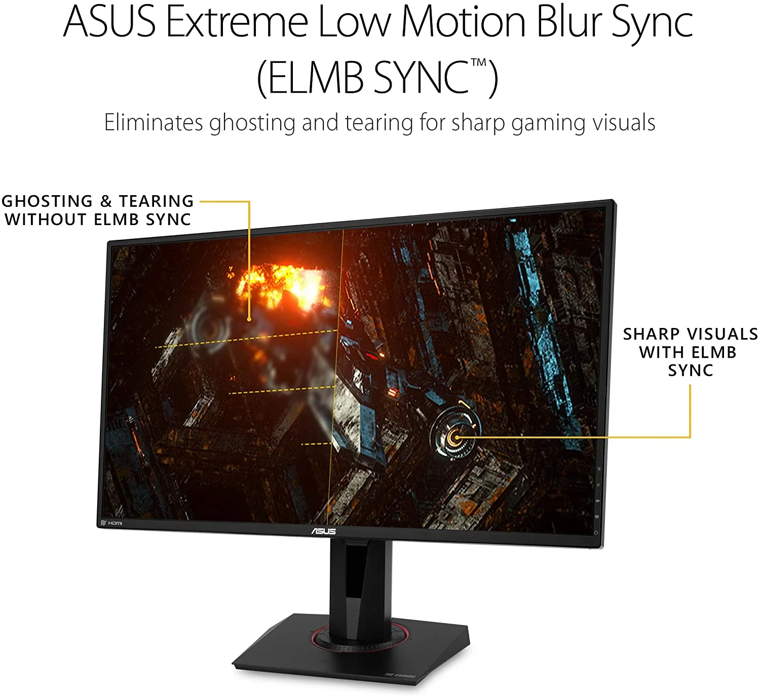 Asus TUF Gaming VG27BQ HDR Gaming Monitor – 27 inch WQHD (2560x1440), Adaptive-Sync (Certified Refurbished) - Image 3