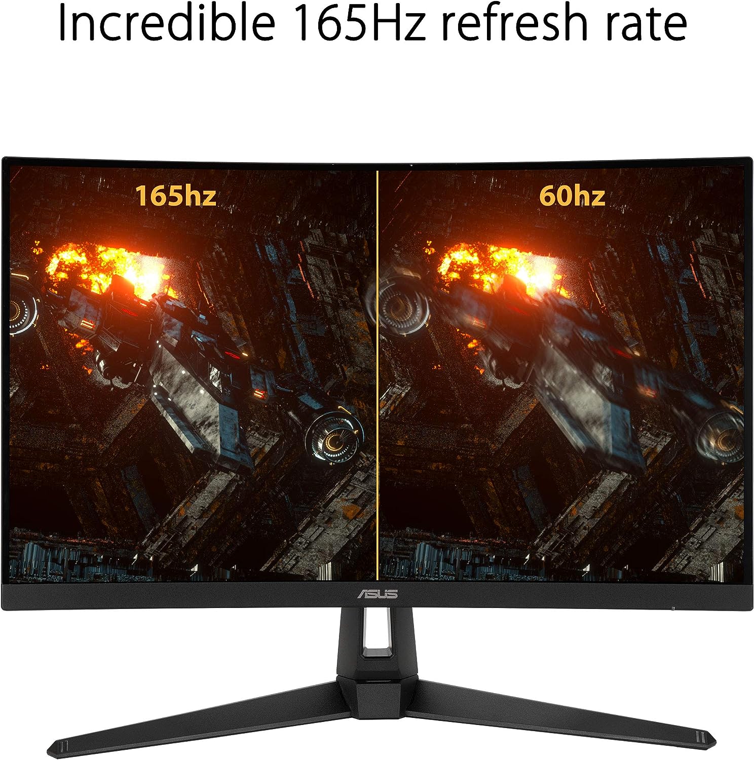 ASUS TUF Gaming VG27VH1B 27” Curved Monitor, 1080P Full HD, 165Hz (Supports 144Hz), Extreme Low Motion Blur, Adaptive-sync, FreeSync Premium, 1ms, Eye Care, HDMI D-Sub (Certified Refurbished) - Image 5