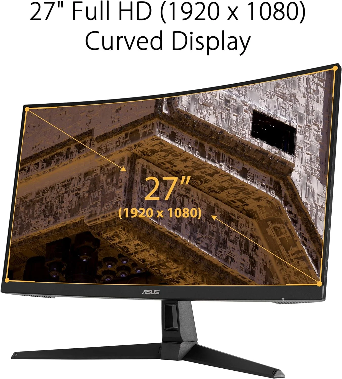 ASUS TUF Gaming VG27VH1B 27” Curved Monitor, 1080P Full HD, 165Hz (Supports 144Hz), Extreme Low Motion Blur, Adaptive-sync, FreeSync Premium, 1ms, Eye Care, HDMI D-Sub (Certified Refurbished) - Image 6