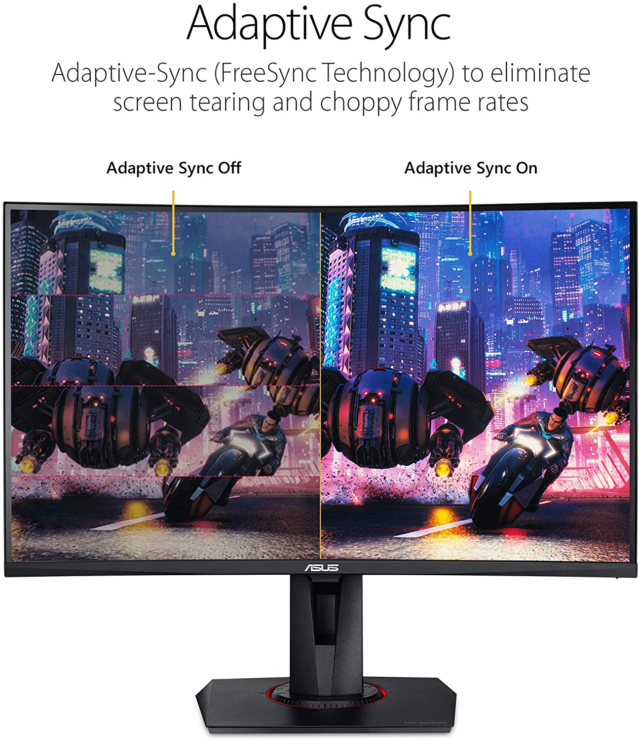 Asus TUF Gaming VG27VQ Curved Gaming Monitor – 27 inch Full HD (1920x1080), 165Hz (above 144Hz), Freesync (Certified Refurbished) - Image 5