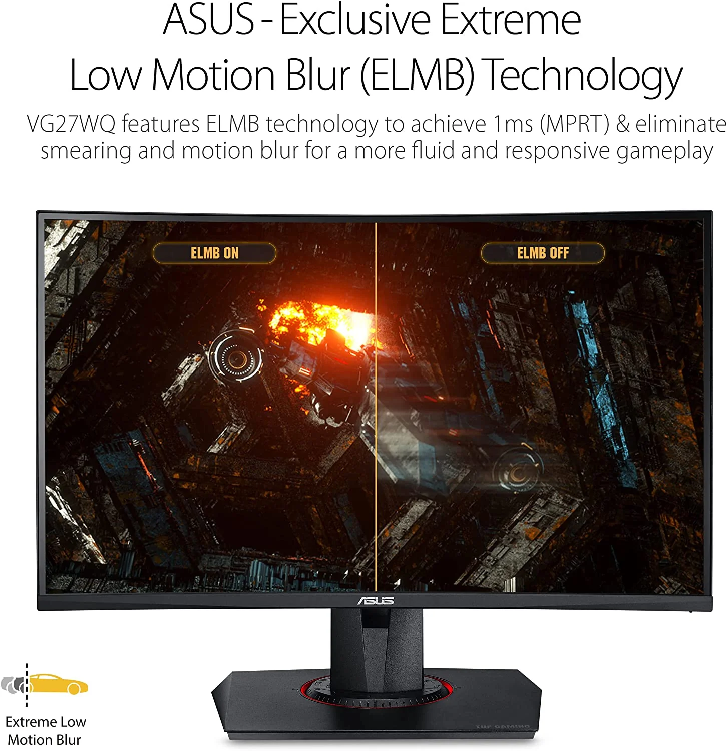 Asus TUF Gaming VG27WQ Curved Gaming Monitor – 27 inch QHD (2560x1440), 165Hz (above 144Hz), Extreme Low Motion Blur™, Adaptive-sync, Freesync™ Premium,1ms (MPRT), DisplayHDR™ 400 (Certified Refurbished) - Image 3