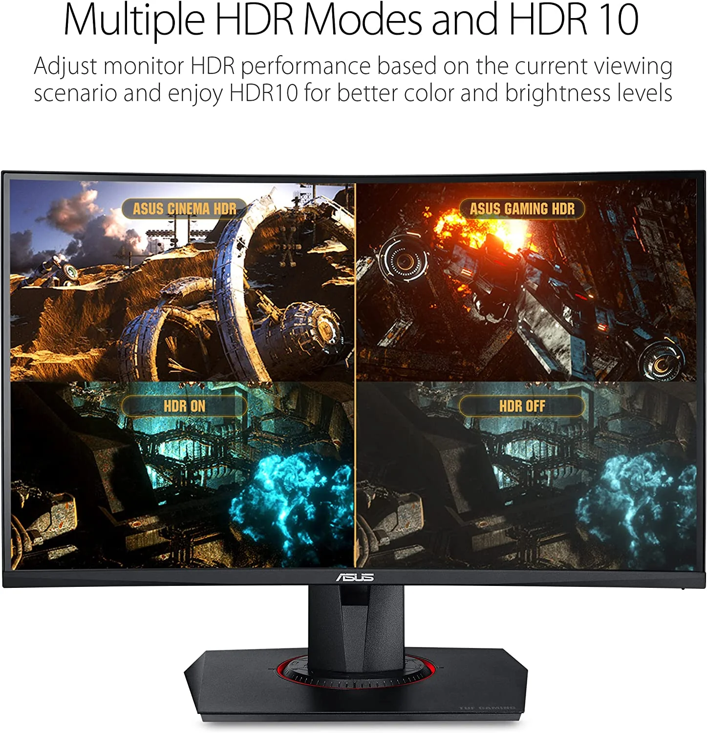 Asus TUF Gaming VG27WQ Curved Gaming Monitor – 27 inch QHD (2560x1440), 165Hz (above 144Hz), Extreme Low Motion Blur™, Adaptive-sync, Freesync™ Premium,1ms (MPRT), DisplayHDR™ 400 (Certified Refurbished) - Image 4