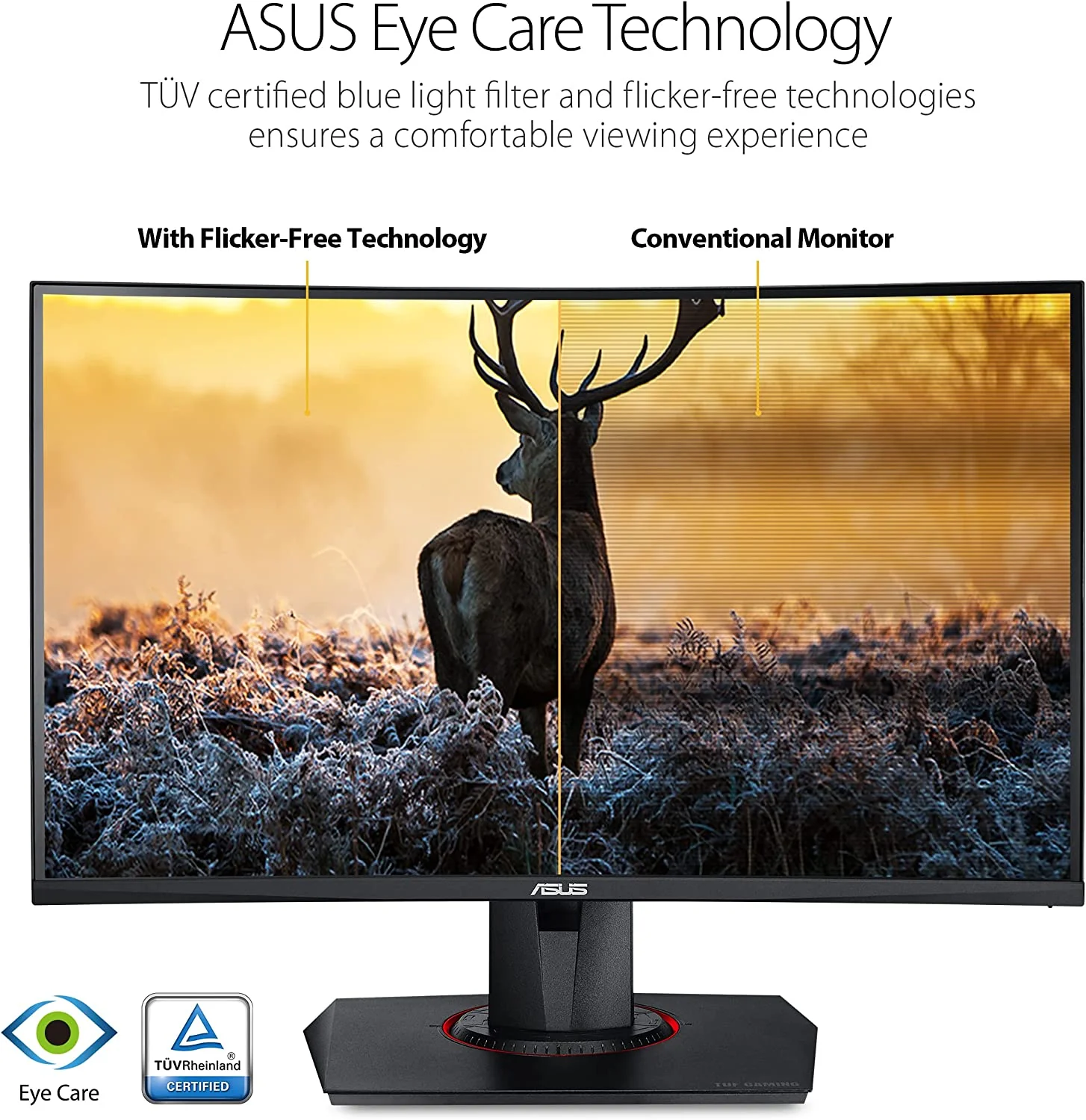 Asus TUF Gaming VG27WQ Curved Gaming Monitor – 27 inch QHD (2560x1440), 165Hz (above 144Hz), Extreme Low Motion Blur™, Adaptive-sync, Freesync™ Premium,1ms (MPRT), DisplayHDR™ 400 (Certified Refurbished) - Image 6