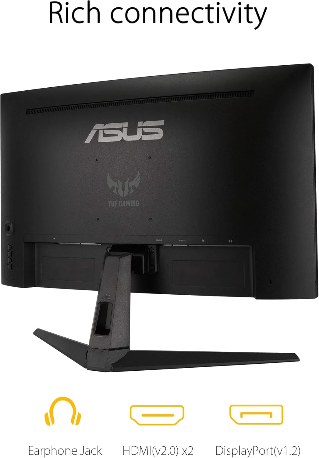 Asus TUF Gaming VG27WQ1B 27 inch Monitor | 2560 x 1440 | 165Hz, 144Hz | Extreme Low Motion Blur, HDR, Curved, FreeSync Premium | DisplayPort, HDMI | Speaker | (Certified Refurbished) - Image 2