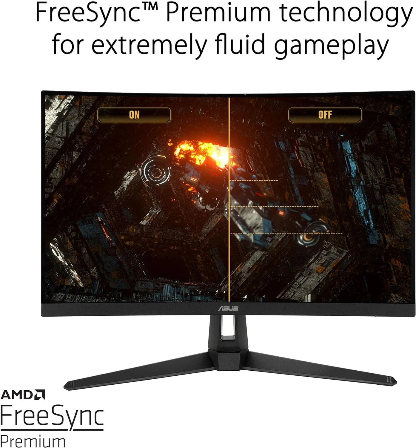 Asus TUF Gaming VG27WQ1B 27 inch Monitor | 2560 x 1440 | 165Hz, 144Hz | Extreme Low Motion Blur, HDR, Curved, FreeSync Premium | DisplayPort, HDMI | Speaker | (Certified Refurbished) - Image 4