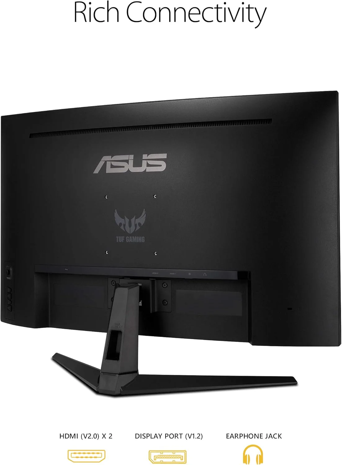 ASUS TUF Gaming VG32VQ1B 31.5" Curved Monitor, WQHD (2560 x 1440), 165Hz (Supports 144Hz), 1ms, FreeSync Premium/Adaptive-sync, Extreme Low Motion Blur, HDR10, HDMI DisplayPort (Certified Refurbished) - Image 2