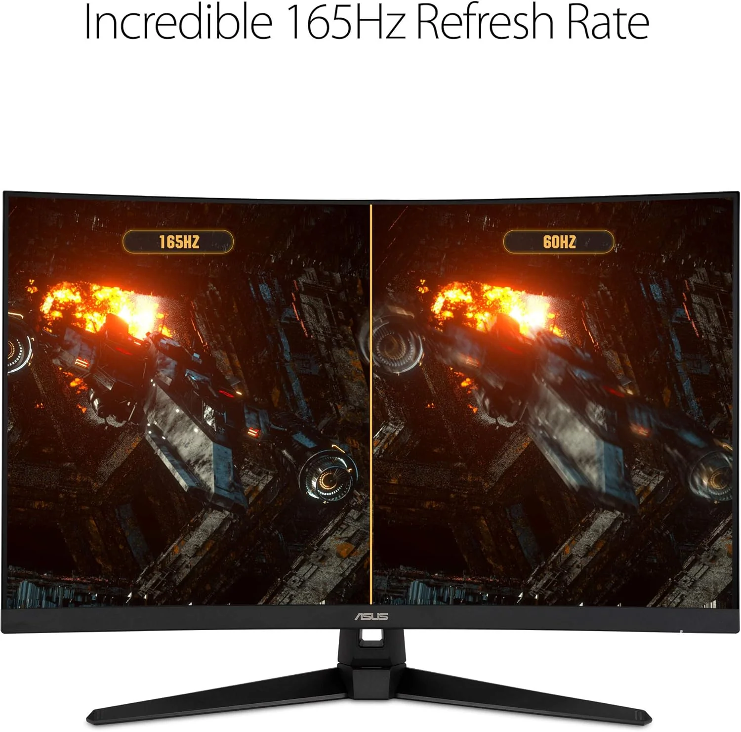 ASUS TUF Gaming VG32VQ1B 31.5" Curved Monitor, WQHD (2560 x 1440), 165Hz (Supports 144Hz), 1ms, FreeSync Premium/Adaptive-sync, Extreme Low Motion Blur, HDR10, HDMI DisplayPort (Certified Refurbished) - Image 4