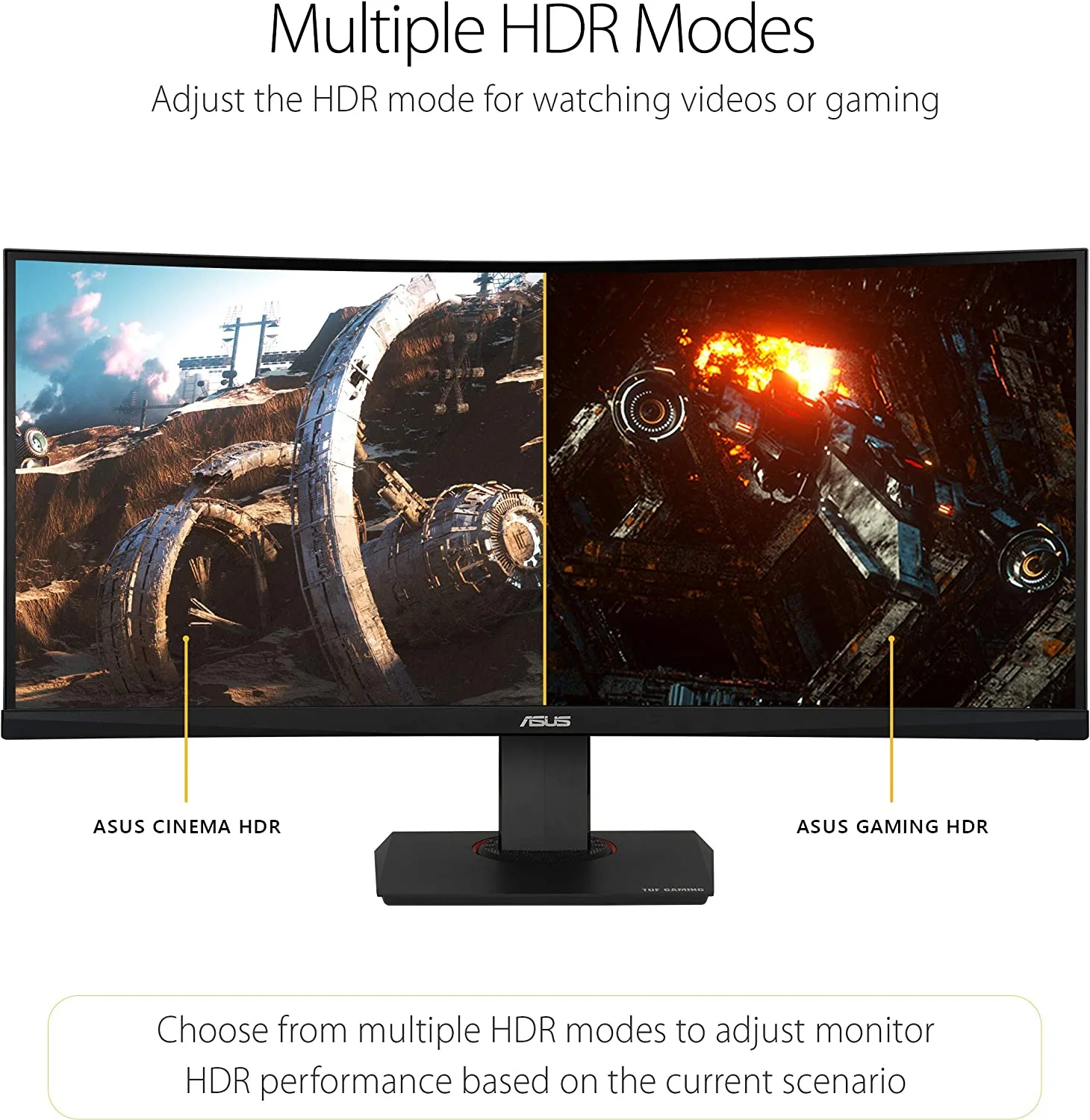Asus TUF Gaming VG35VQ Gaming Monitor – 35 inch WQHD (3440x1440), 100Hz, Extreme Low Motion Blur™, Adaptive-Sync,1ms (MPRT), Curved (Certified Refurbished) - Image 4