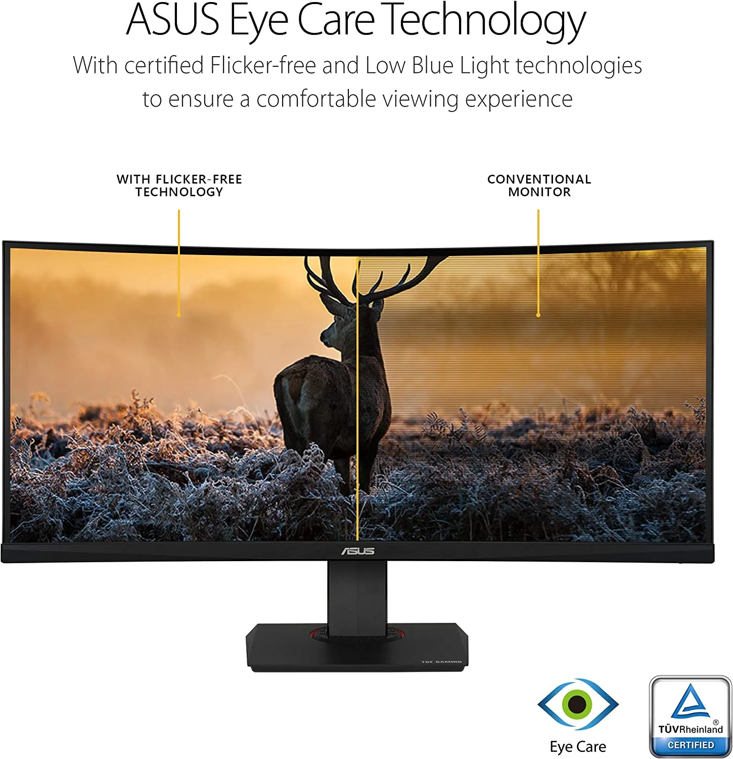 Asus TUF Gaming VG35VQ Gaming Monitor – 35 inch WQHD (3440x1440), 100Hz, Extreme Low Motion Blur™, Adaptive-Sync,1ms (MPRT), Curved (Certified Refurbished) - Image 7