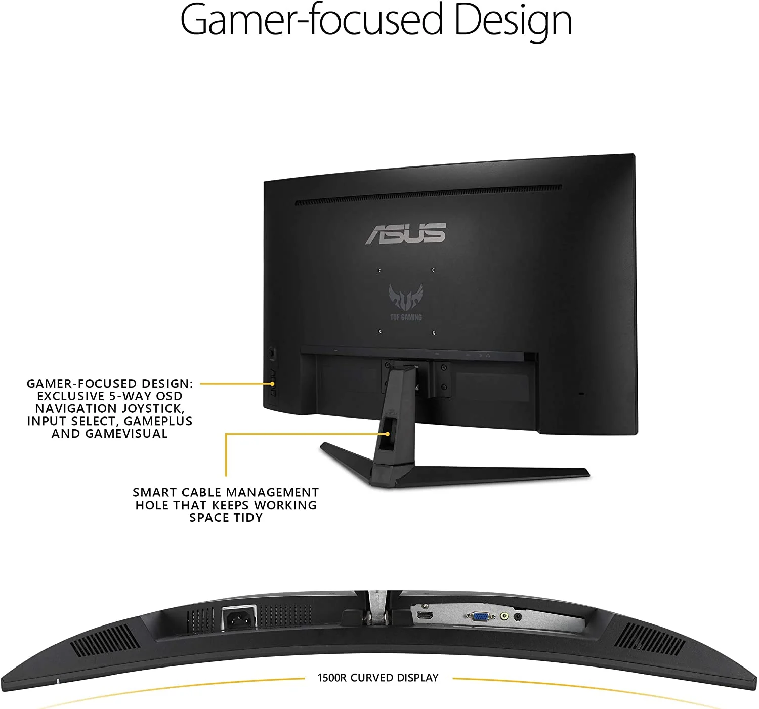 ASUS TUF VG328H1B Gaming Monitor - 31.5" FHD 165Hz 1ms GTG Curved VA LED FreeSync (Certified Refurbished) - Image 5