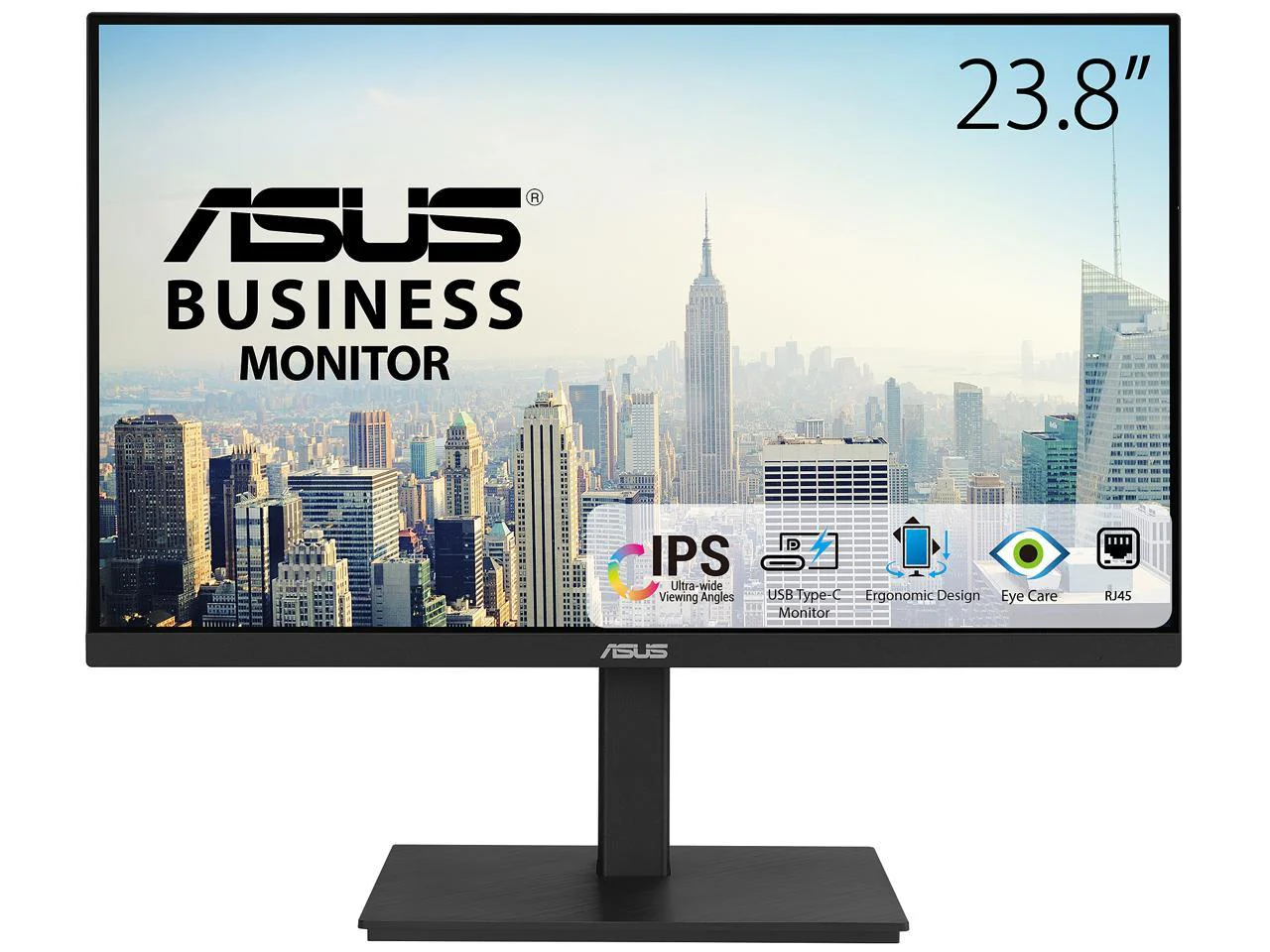 ASUS VA24ECPSN Docking Monitor – 23.8 inch, Full HD, IPS, Frameless, USB-C, RJ45, 75Hz, Adaptive-Sync, Stereo Speakers, Low Blue Light, Flicker Free, Ergonomic Design, Wall Mountable (Certified Refurbished) - Image 2