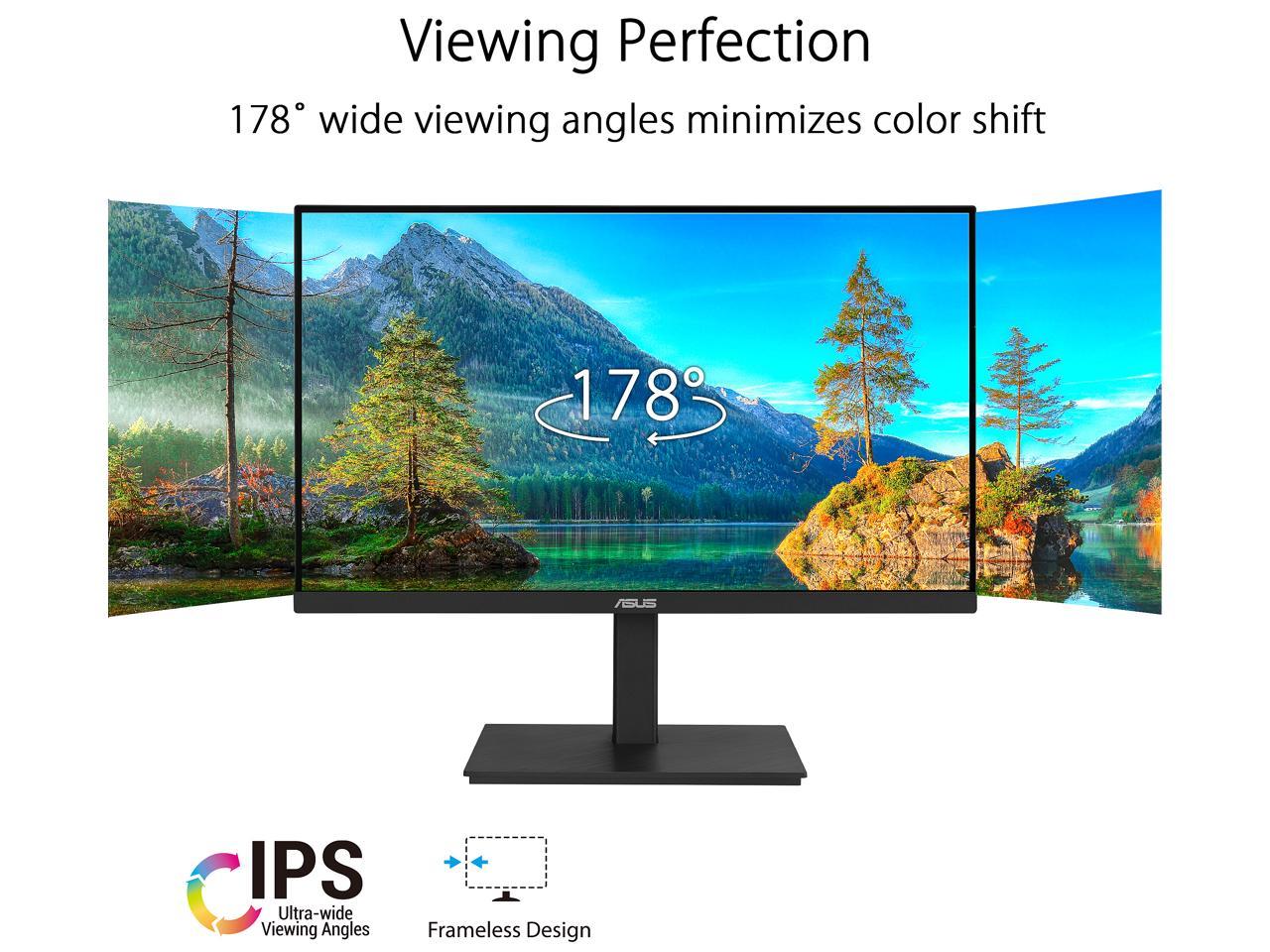 ASUS VA24ECPSN Docking Monitor – 23.8 inch, Full HD, IPS, Frameless, USB-C, RJ45, 75Hz, Adaptive-Sync, Stereo Speakers, Low Blue Light, Flicker Free, Ergonomic Design, Wall Mountable (Certified Refurbished) - Image 3