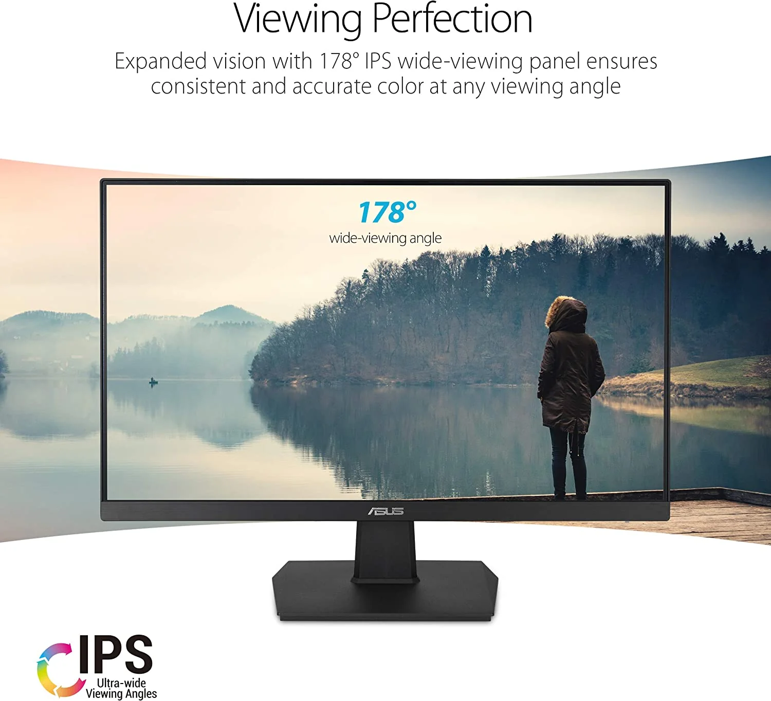 ASUS VA24EHE Eye Care Monitor – 23.8 inch, Full HD, IPS, Frameless, 75Hz, Adaptive-Sync, Low Blue Light, Flicker Free, Wall Mountable (Certified Refurbished) - Image 3