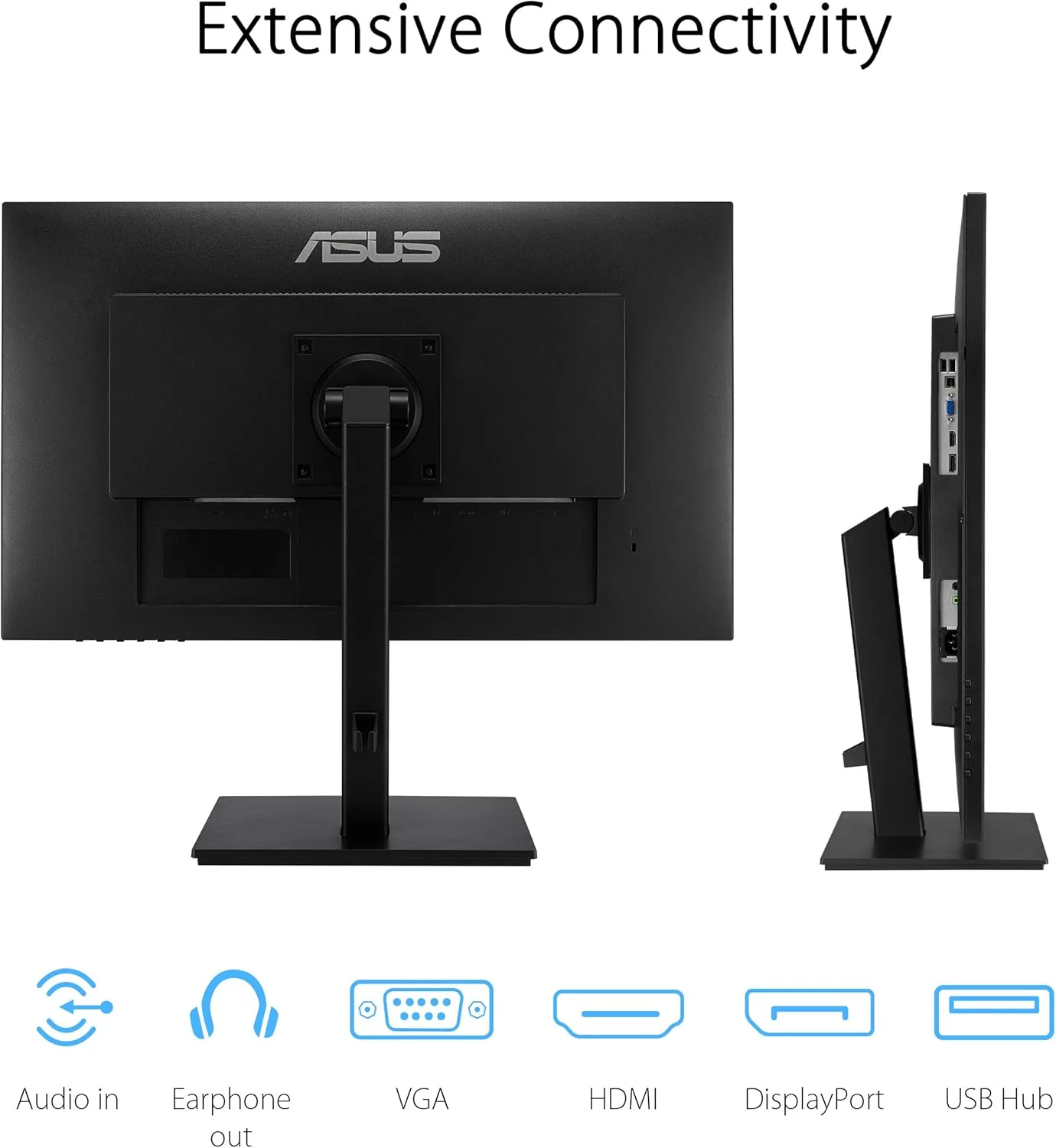 ASUS VA27DQSB Eye Care Monitor – 27 inch, FHD (Full HD 1920 x 1080), IPS, Frameless, 75Hz, Adaptive-Sync, DisplayPort, HDMI, Eye Care, Low Blue Light, Flicker Free, Wall Mountable (Certified Refurbished) - Image 3