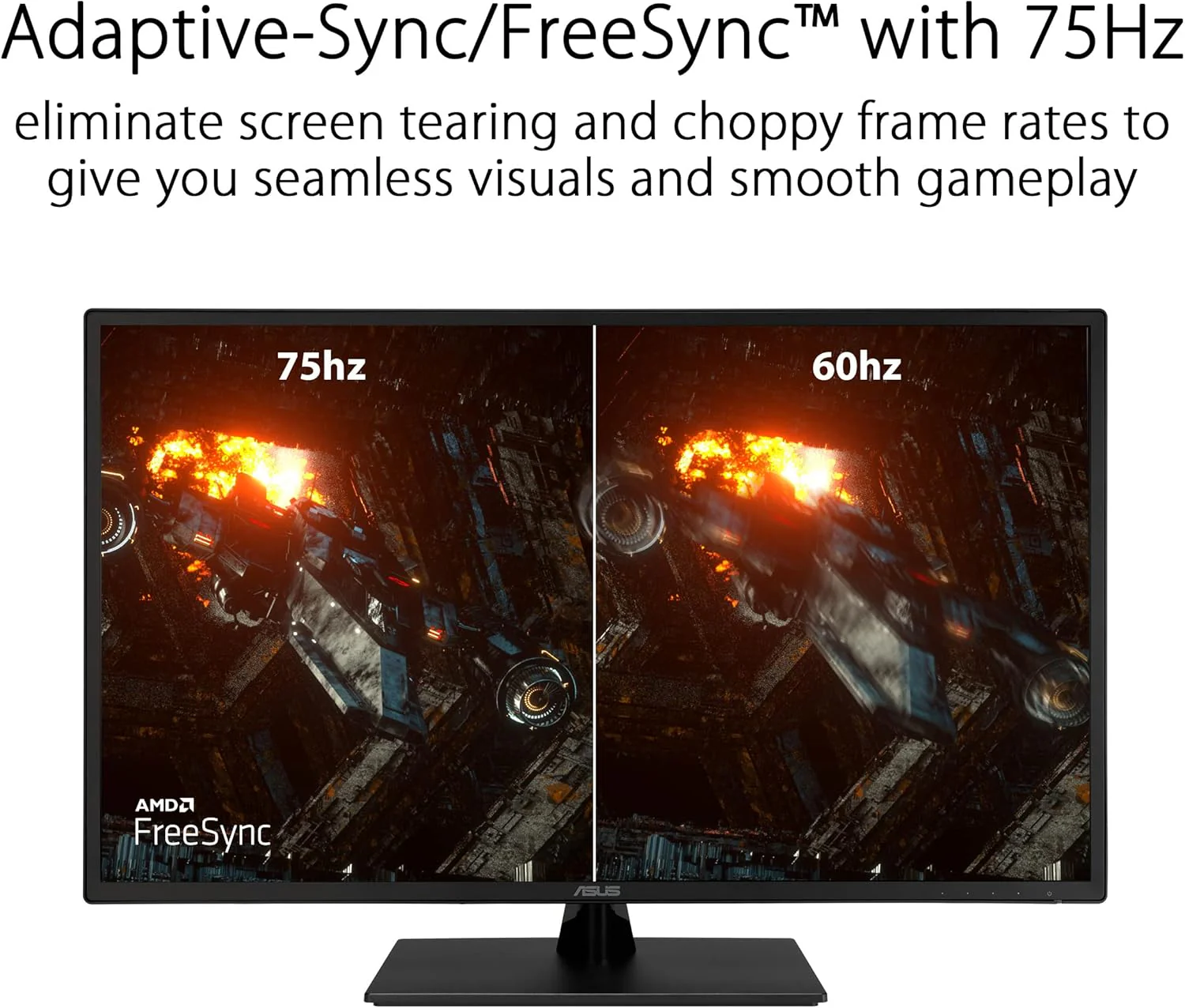 ASUS 31.5” 1080P Monitor (VA329HE) - Full HD, IPS, 75Hz, Adaptive-Sync, Eye Care, Low Blue Light, Flicker Free, HDMI, VGA, Wall Mountable, Tilt Adjustable (Certified Refurbished) - Image 3