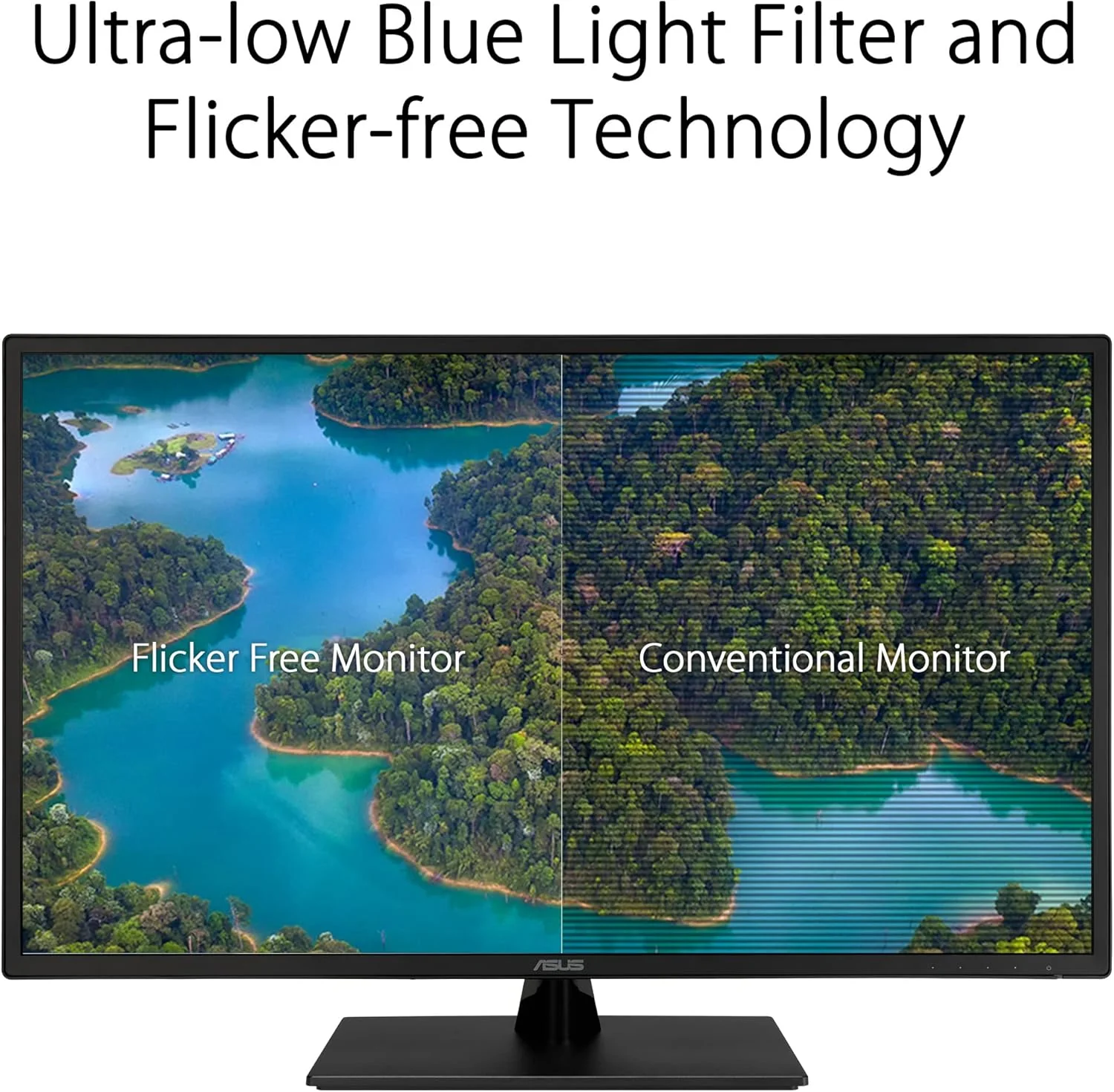 ASUS 31.5” 1080P Monitor (VA329HE) - Full HD, IPS, 75Hz, Adaptive-Sync, Eye Care, Low Blue Light, Flicker Free, HDMI, VGA, Wall Mountable, Tilt Adjustable (Certified Refurbished) - Image 4