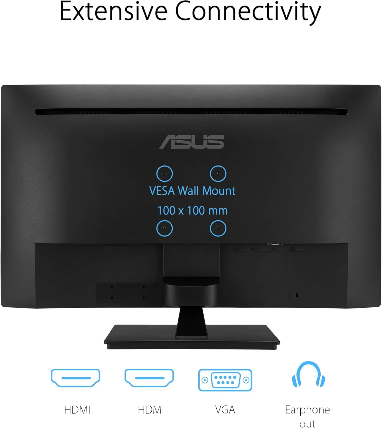 ASUS 31.5” 1080P Monitor (VA329HE) - Full HD, IPS, 75Hz, Adaptive-Sync, Eye Care, Low Blue Light, Flicker Free, HDMI, VGA, Wall Mountable, Tilt Adjustable (Certified Refurbished) - Image 6