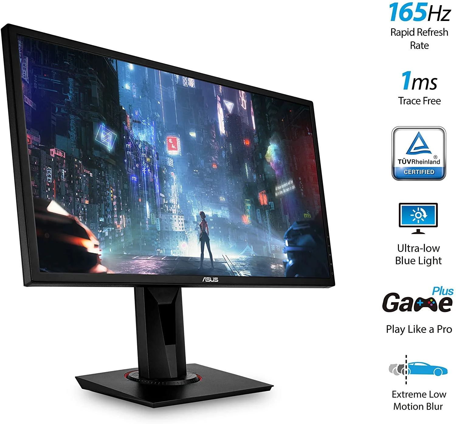 ASUS VG248QG Gaming Monitor - 24”, Full HD, 0.5ms*, 165Hz(overclockable),G-SYNC Compatible, Adaptive-Sync (Certified Refurbished) - Image 2
