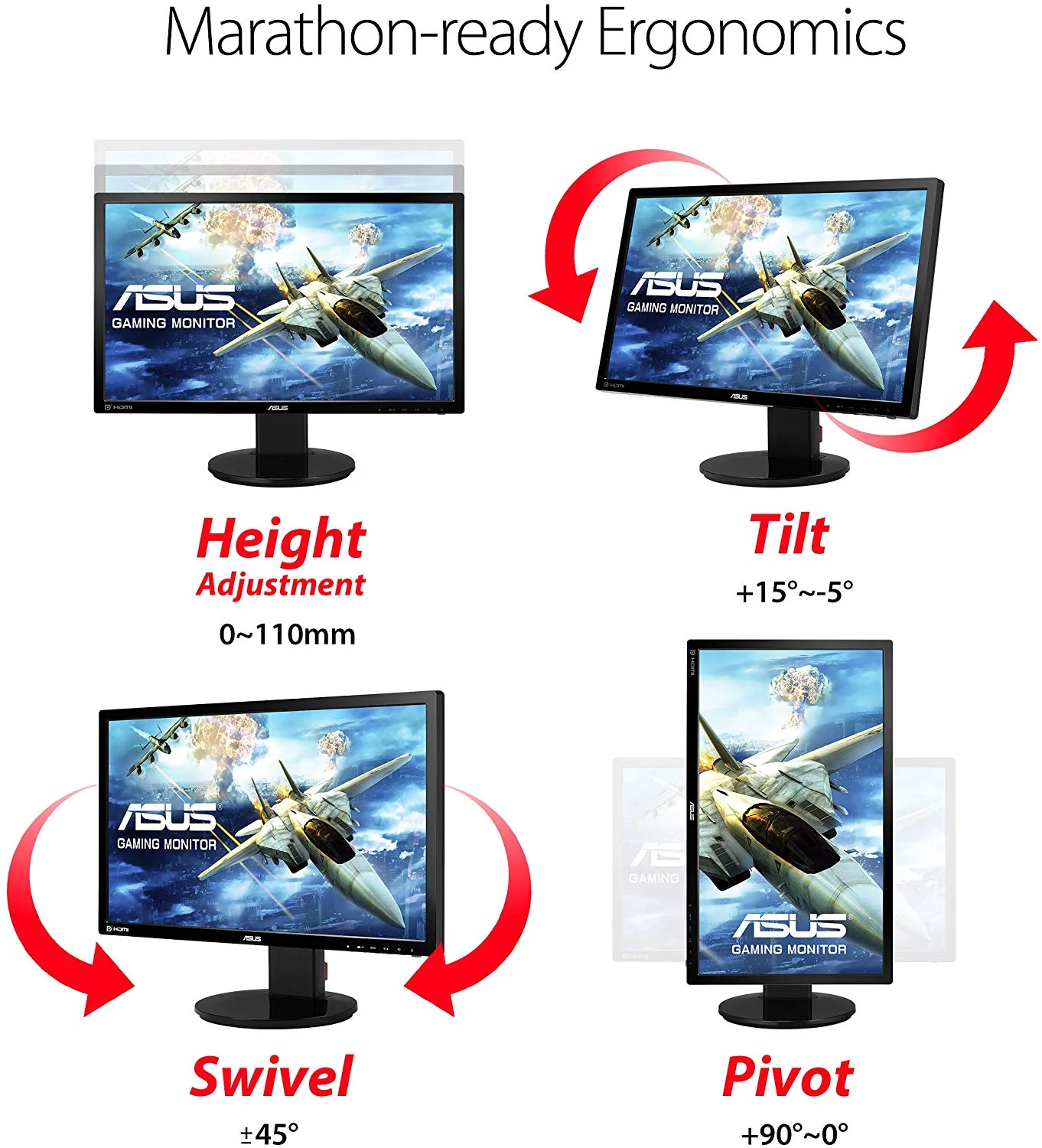 ASUS VG248QZ 24” Full HD 1080p 144Hz 1ms DP HDMI DVI Esports Gaming Monitor (Certified Refuribished) - Image 5