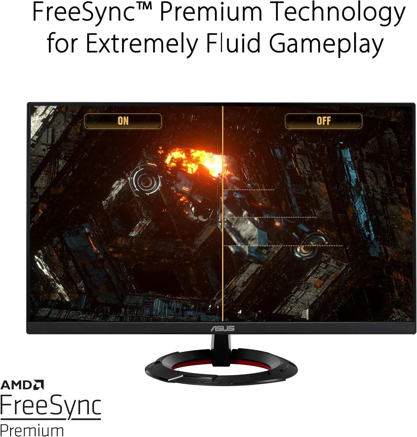 ASUS TUF Gaming 23.8” 1080P Monitor (VG249Q1R) - Full HD, IPS, 165Hz (Supports 144Hz), 1ms, Extreme Low Motion Blur, Speaker, FreeSync Premium, Shadow Boost, VESA Mountable, DisplayPort, HDMI (Certified Refurbished) - Image 3