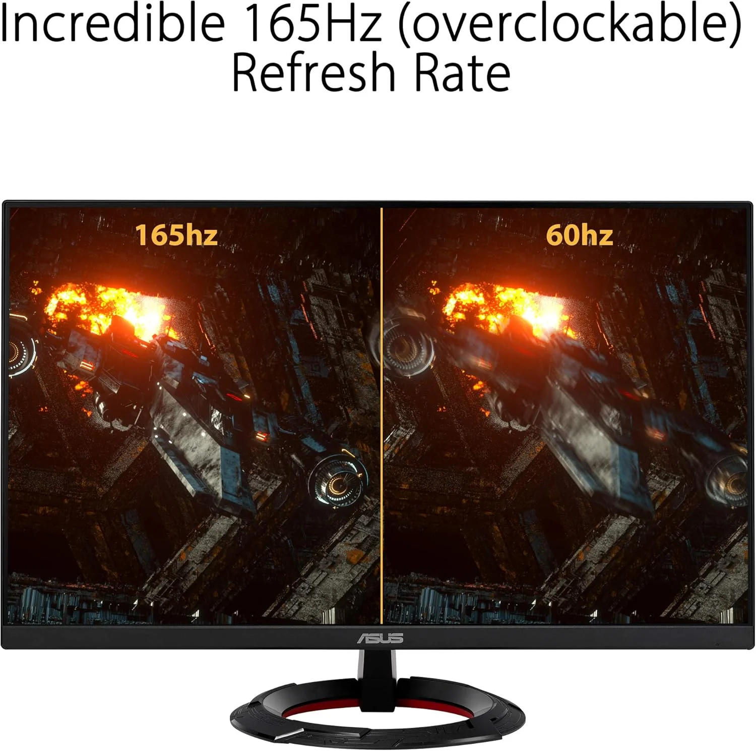 ASUS TUF Gaming 23.8” 1080P Monitor (VG249Q1R) - Full HD, IPS, 165Hz (Supports 144Hz), 1ms, Extreme Low Motion Blur, Speaker, FreeSync Premium, Shadow Boost, VESA Mountable, DisplayPort, HDMI (Certified Refurbished) - Image 4
