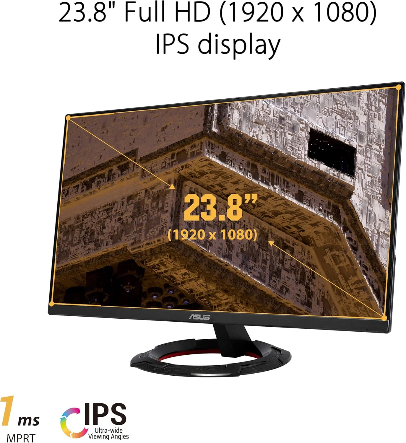 ASUS TUF Gaming 23.8” 1080P Monitor (VG249Q1R) - Full HD, IPS, 165Hz (Supports 144Hz), 1ms, Extreme Low Motion Blur, Speaker, FreeSync Premium, Shadow Boost, VESA Mountable, DisplayPort, HDMI (Certified Refurbished) - Image 5