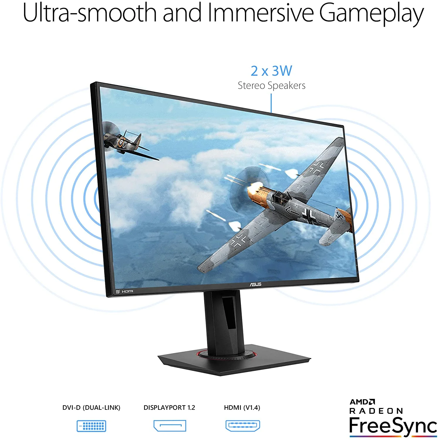 ASUS VG279Q G-SYNC Compatible Gaming Monitor - 27inch, Full HD, IPS, 1ms (MPRT), 144Hz, Adaptive-Sync (Certified Refurbished) - Image 4
