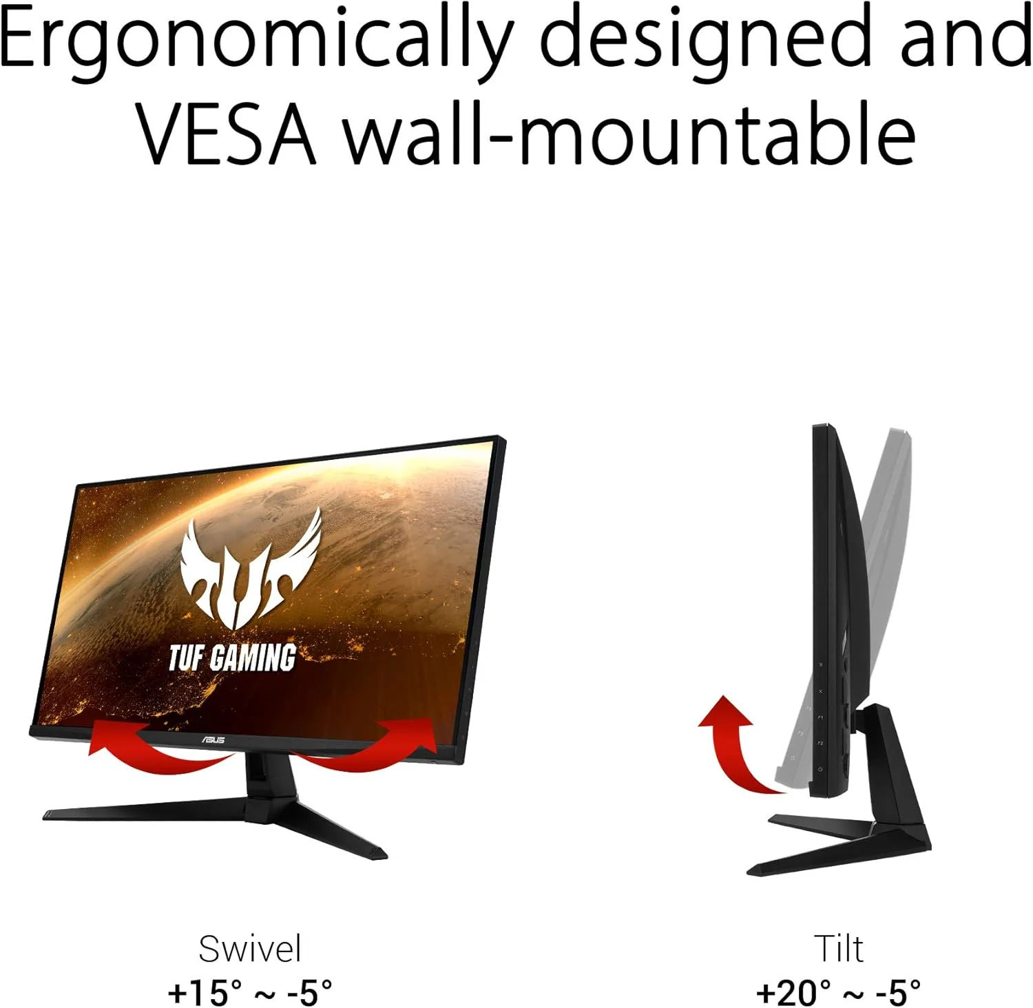 ASUS TUF Gaming VG289Q1A 28 inch HDR Monitor, 4K UHD (3840 x 2160), IPS, Adaptive-Sync/FreeSync, Eye Care, DisplayPort HDMI, DCI-P3 HDR 10, Shadow Boost (Certified Refurbished) - Image 8