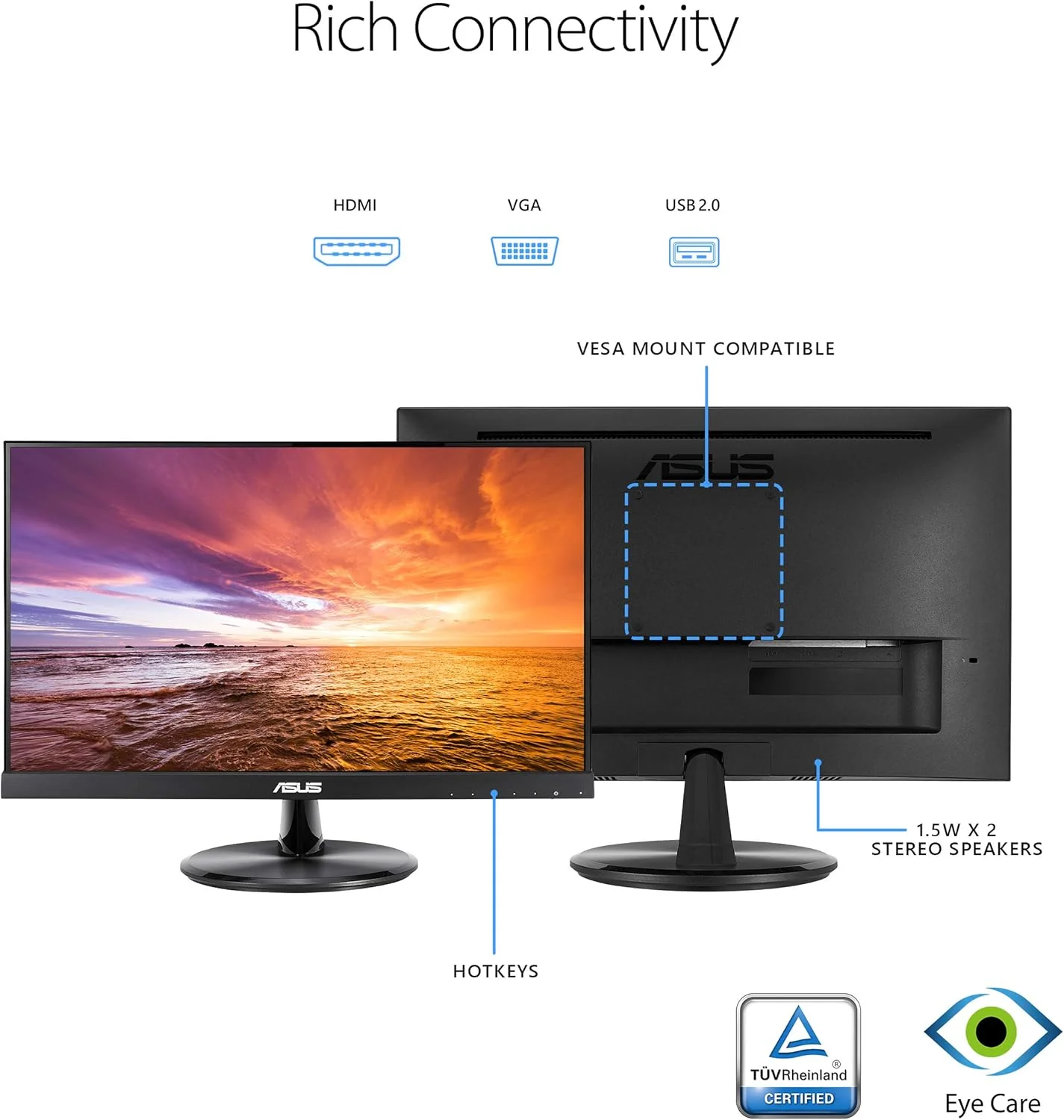 ASUS VT229H 21.5" LCD Touchscreen Monitor - 16:9 - 5 ms GTG (Certified Refurbished) - Image 5